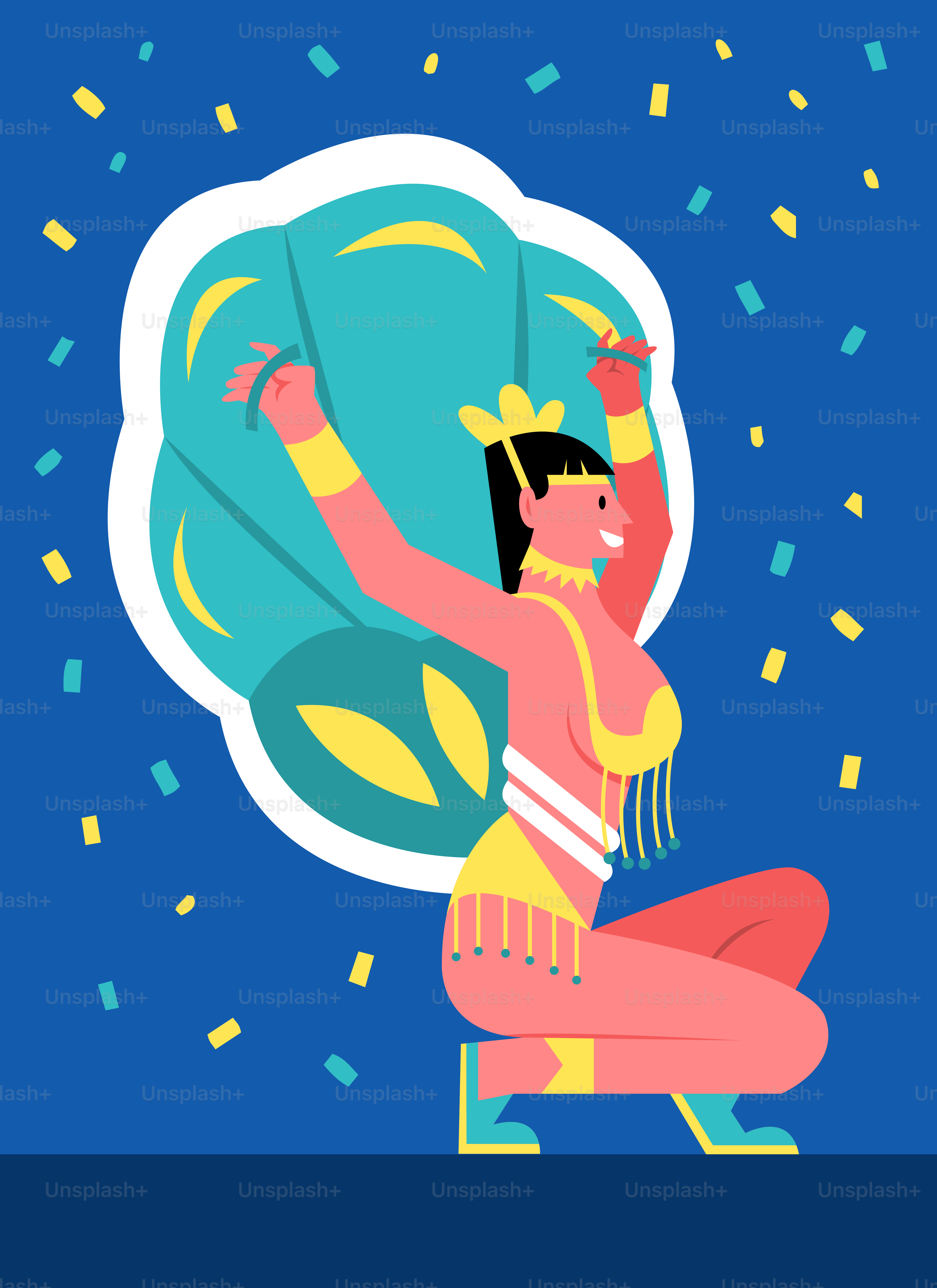 Una mujer sentada en el suelo con los brazos en alto