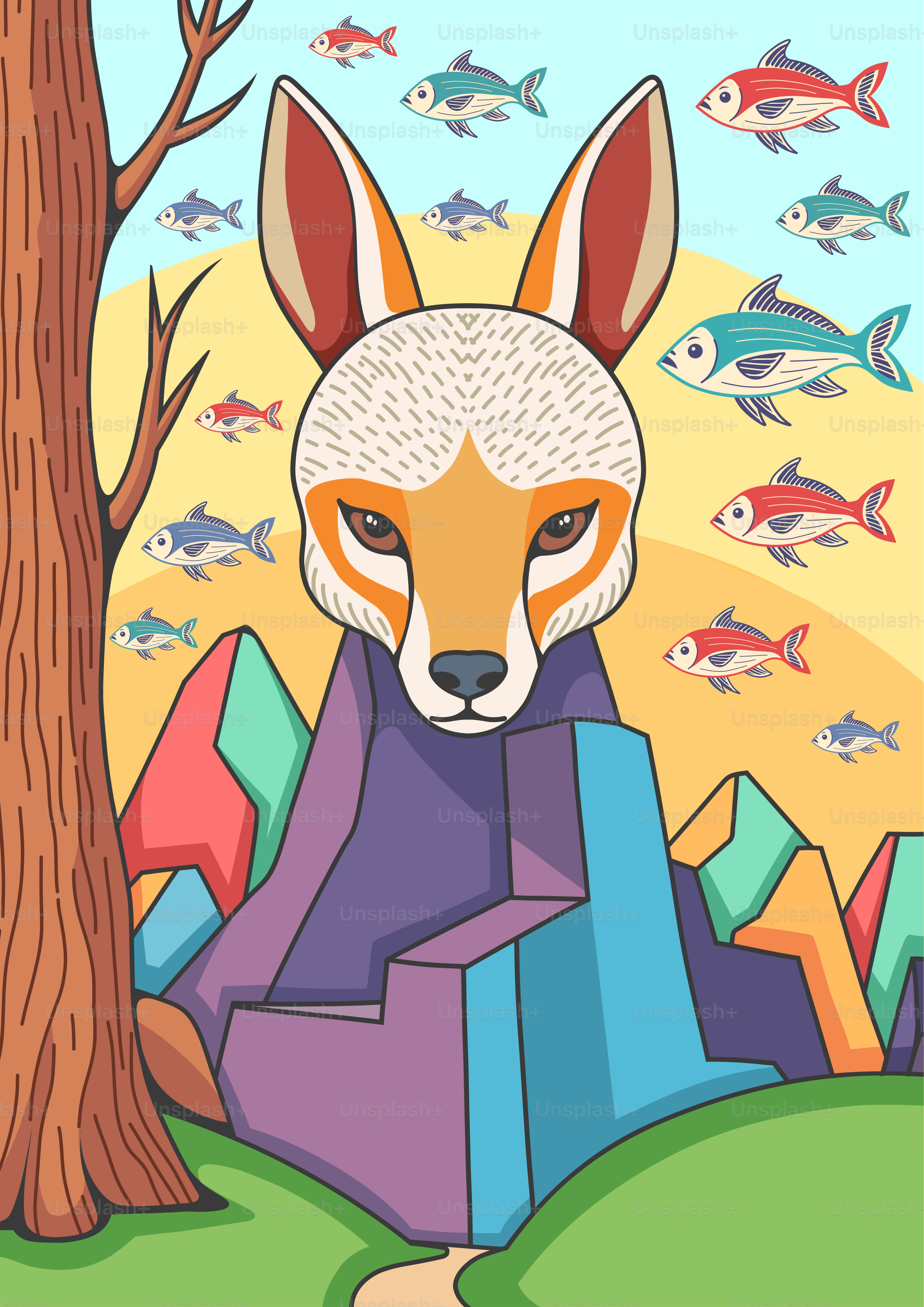 A picture of a fox in the woods