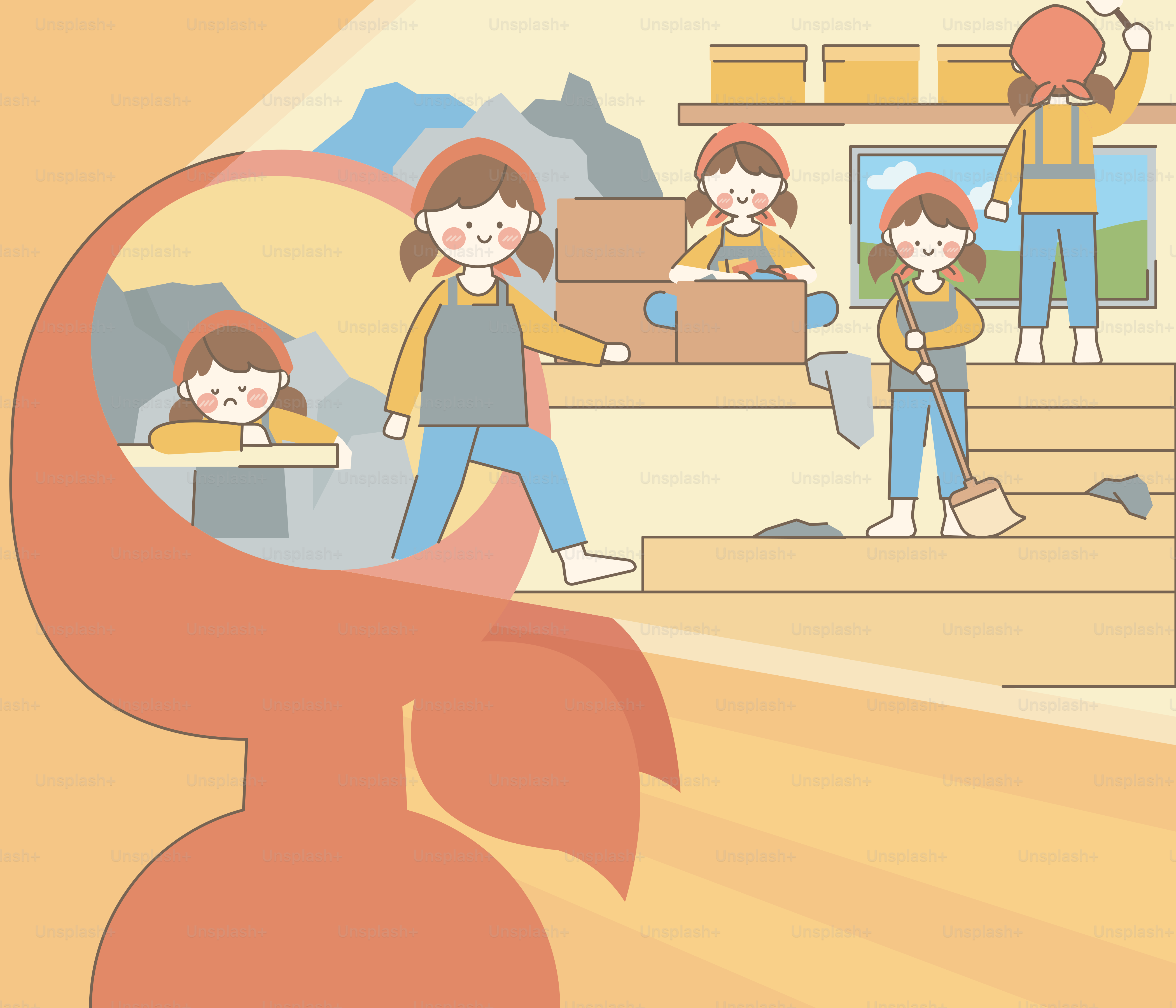 A group of people standing in a room