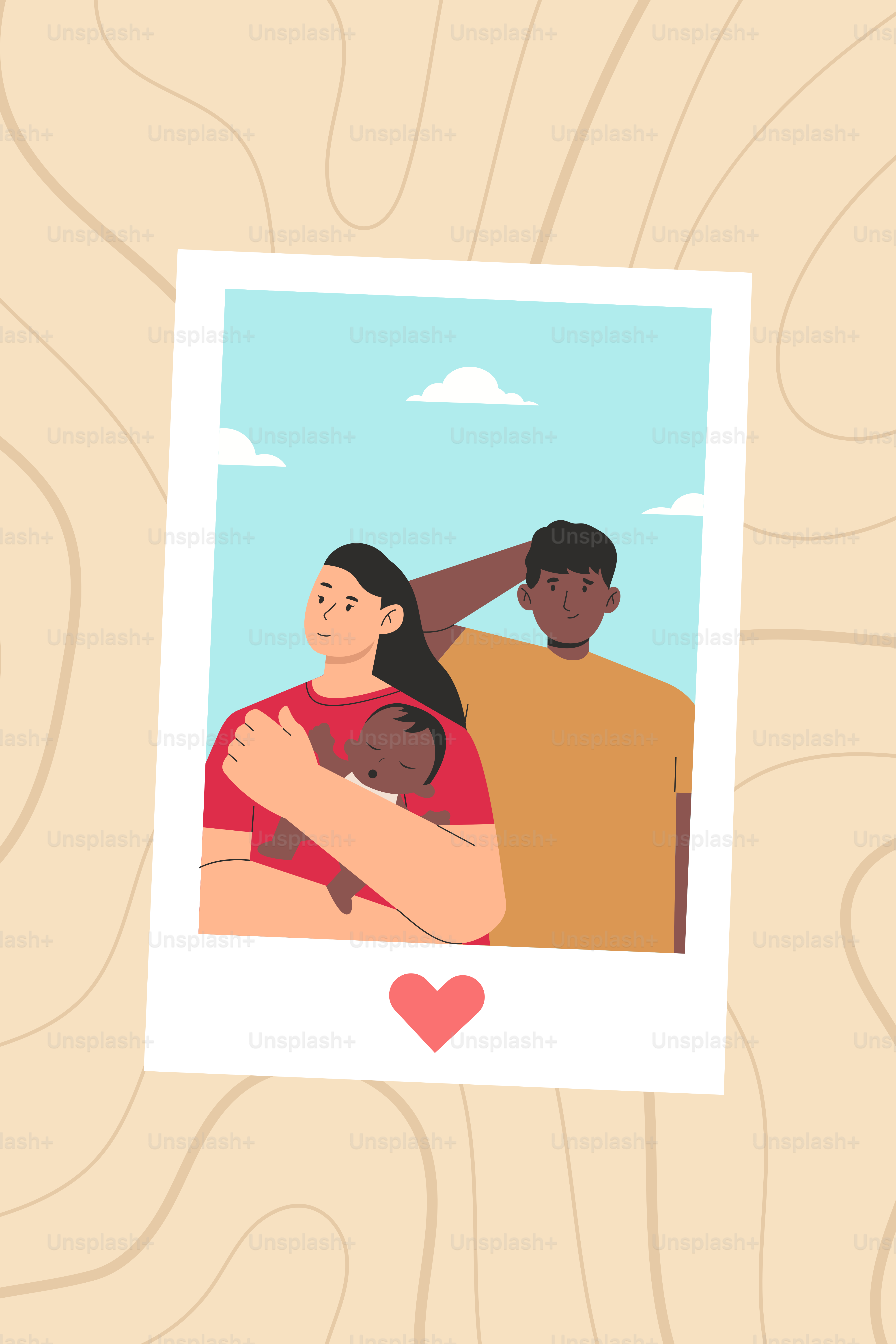 Una imagen de un hombre y una mujer sosteniendo a un bebé