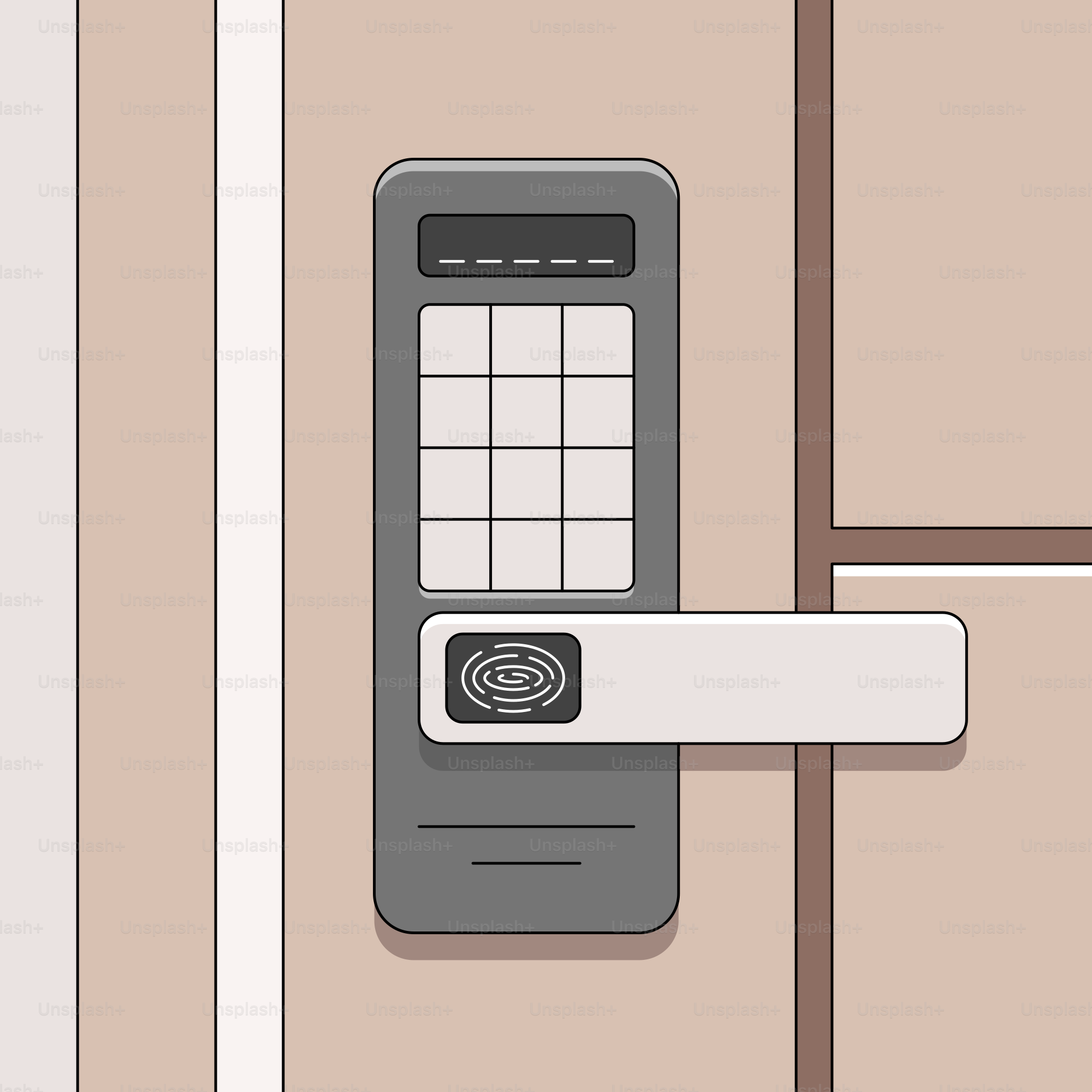 Uma maçaneta de porta com um botão