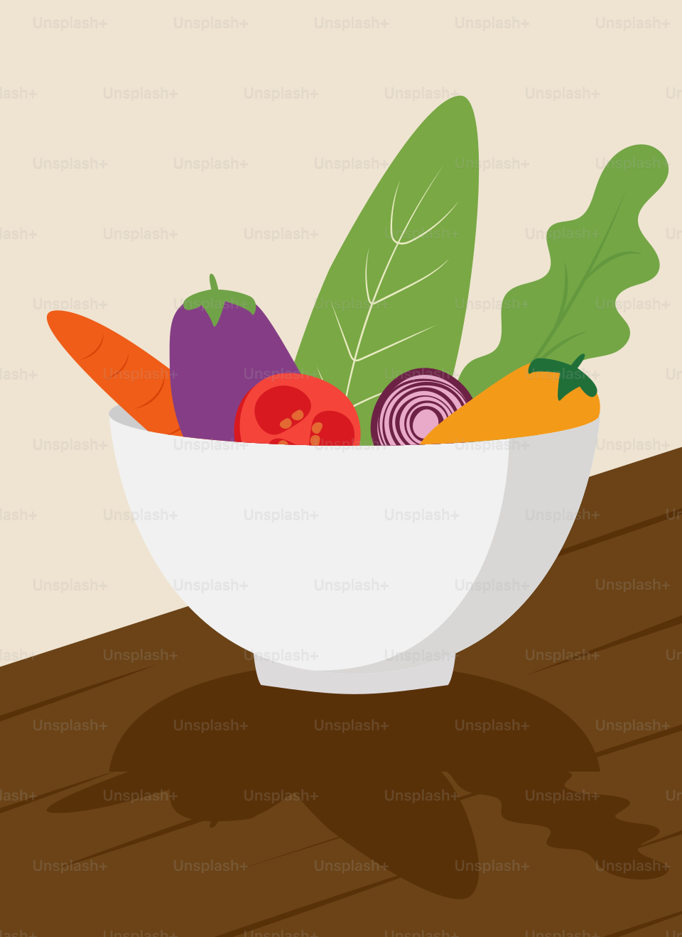 Eine weiße Schüssel, gefüllt mit vielen verschiedenen Gemüsesorten