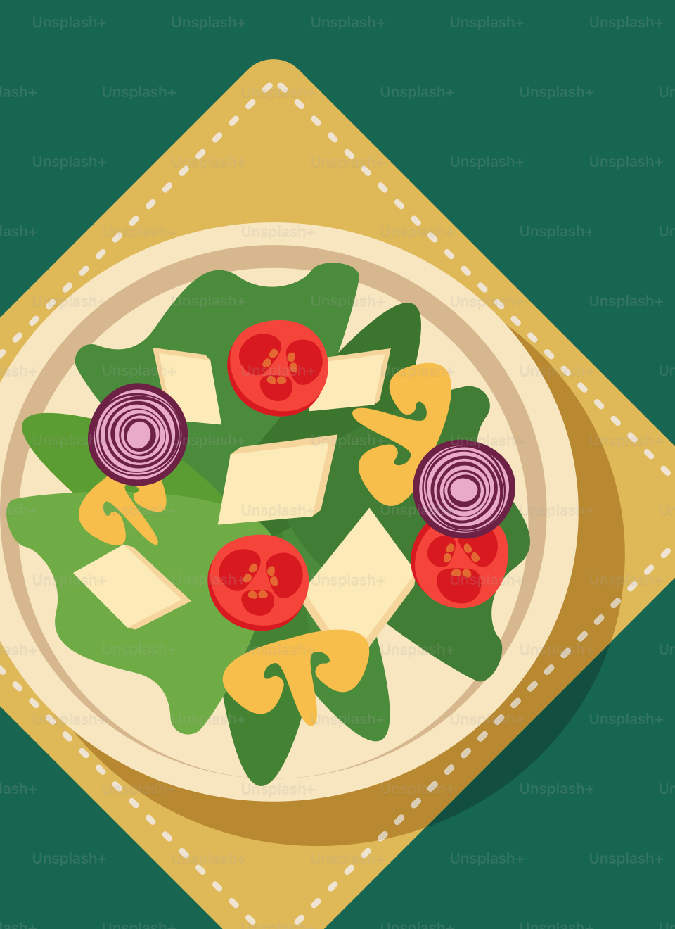 Um prato de comida sobre fundo verde vetor – Imagem sobre Alimento na  Unsplash, image size:3000x4125