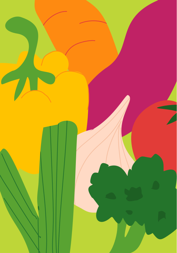 Una foto de un manojo de verduras sobre un fondo verde