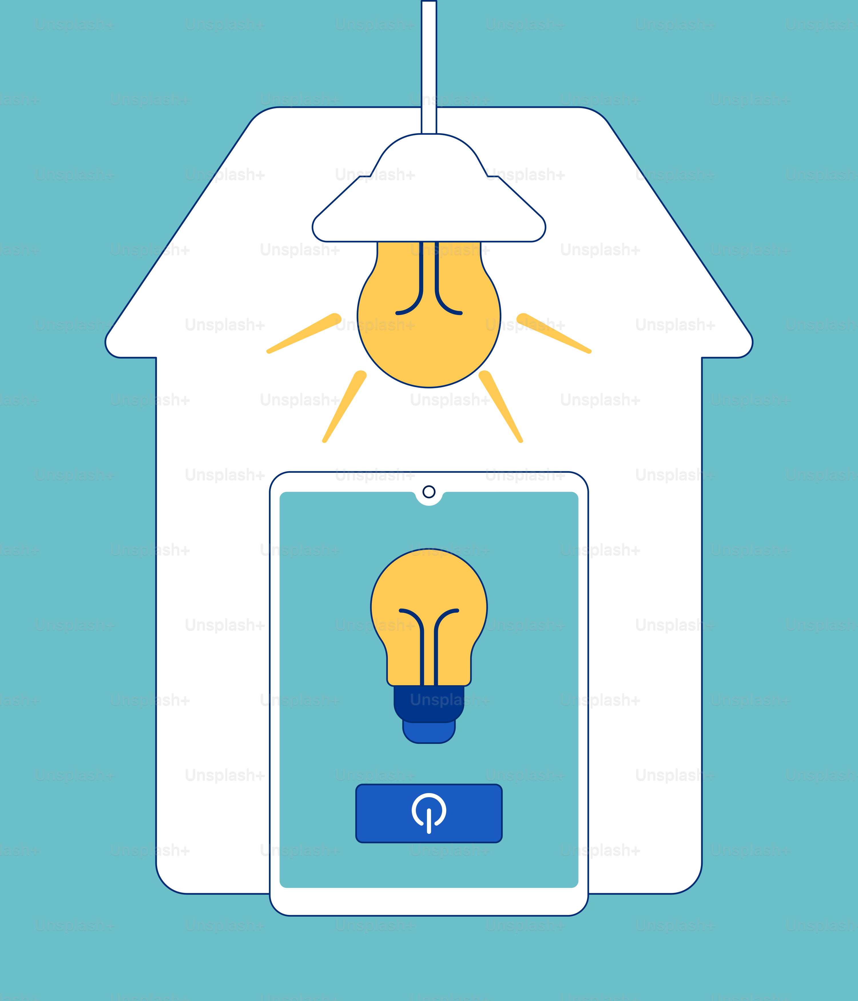 Una casa con una bombilla encima