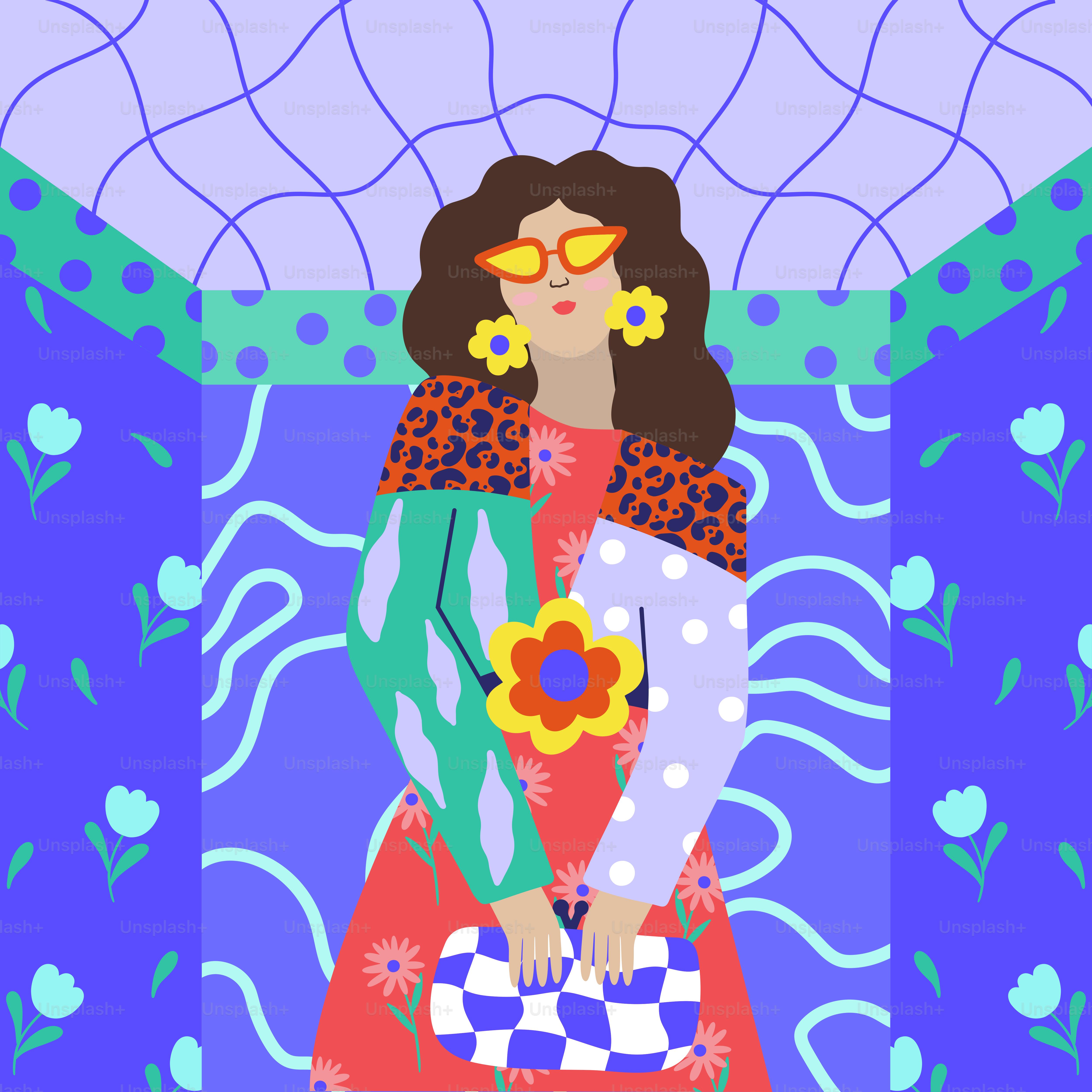 Uma pintura de uma mulher com vestido vermelho
