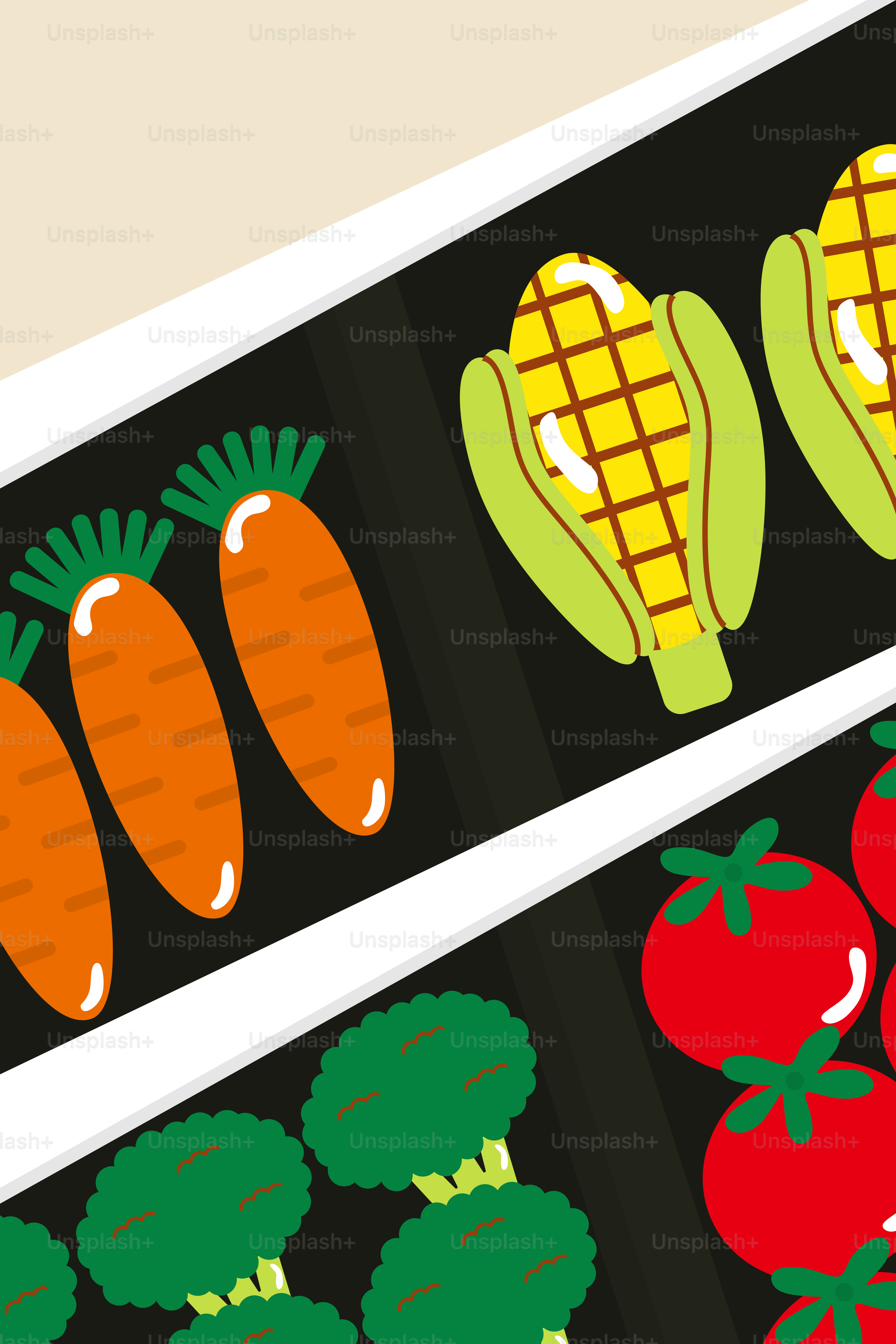 A couple of pictures of carrots and broccoli