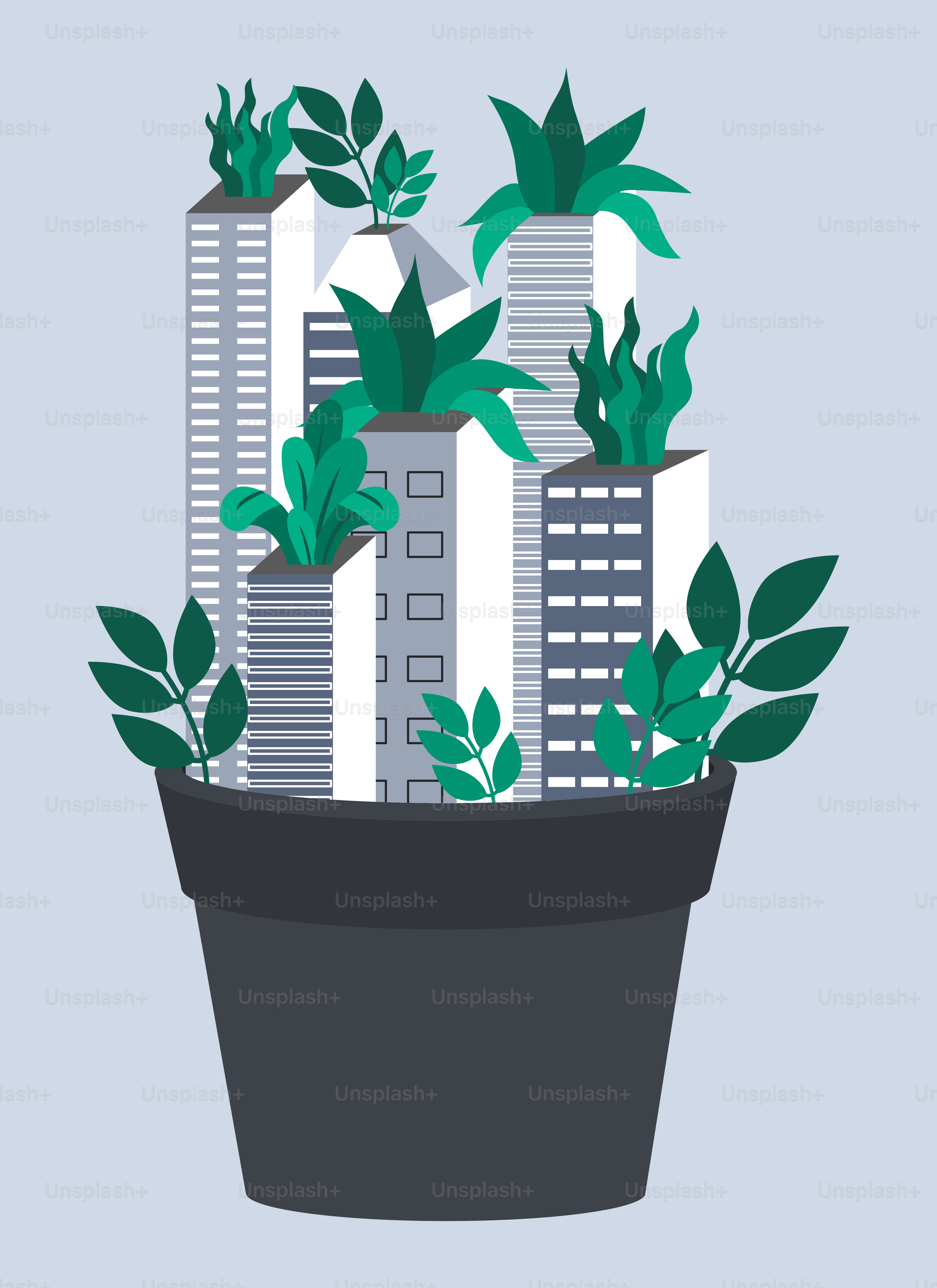 A potted plant with plants growing out of it