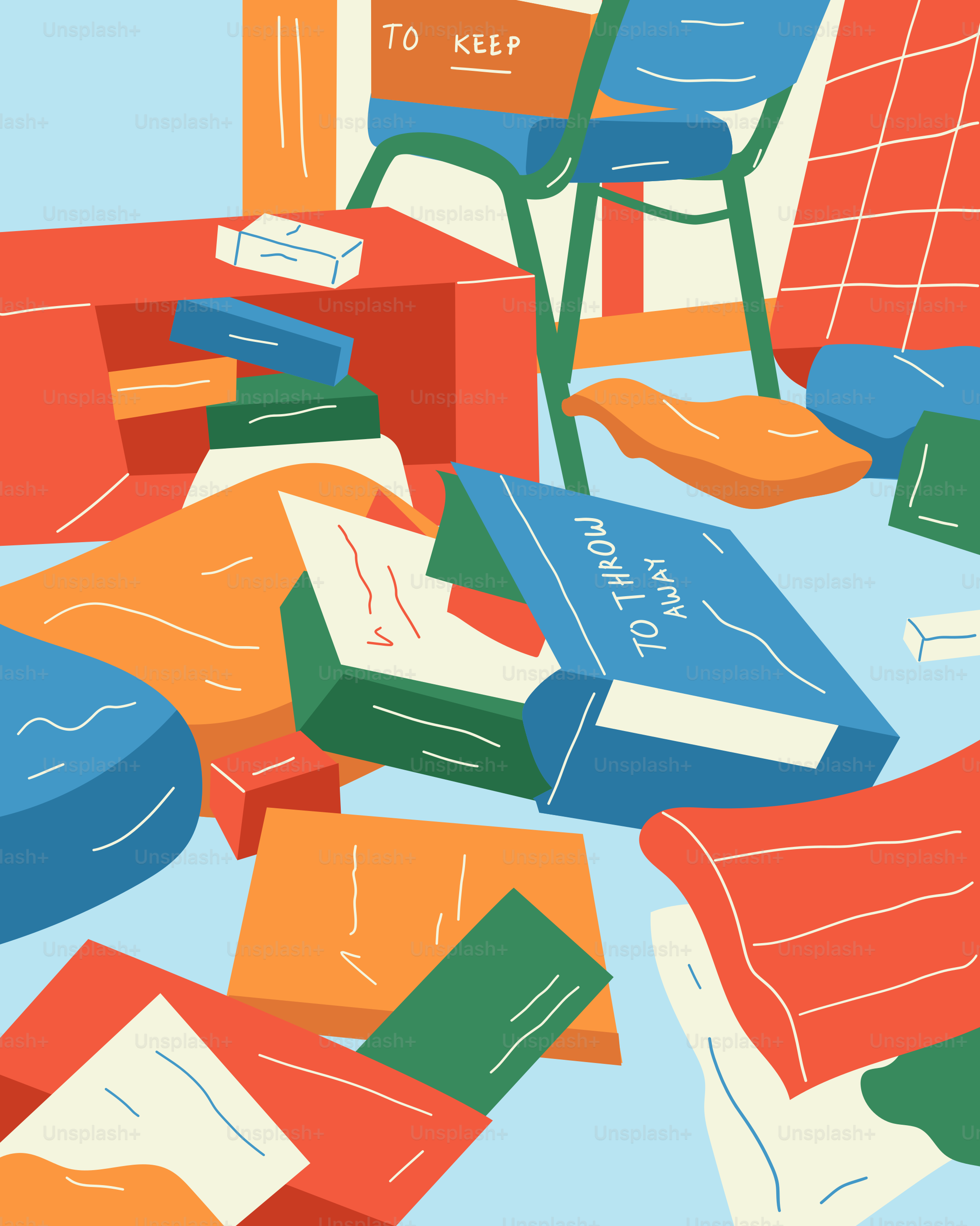 A pile of books sitting on top of a blue floor