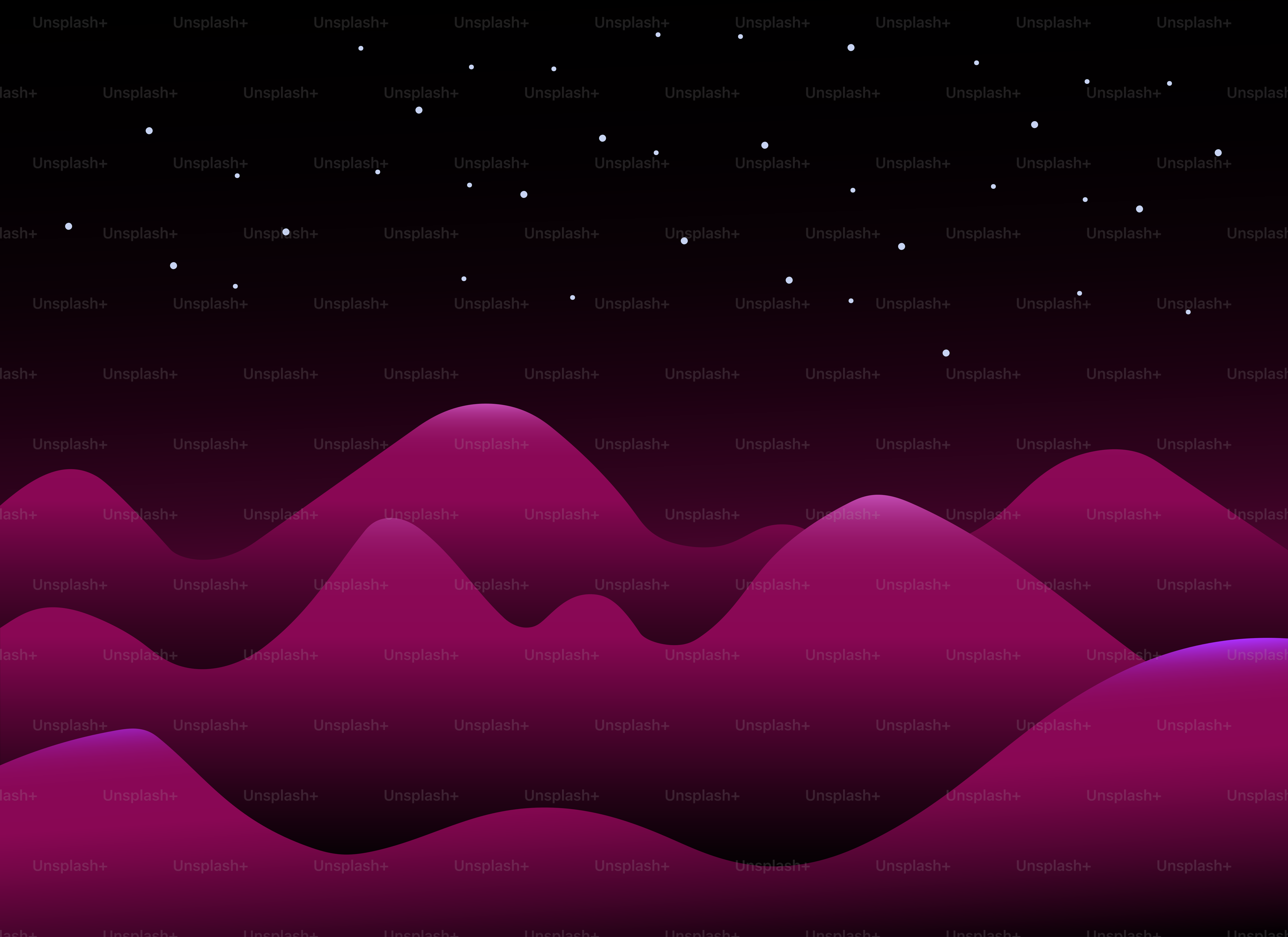 A night scene with mountains and stars in the sky