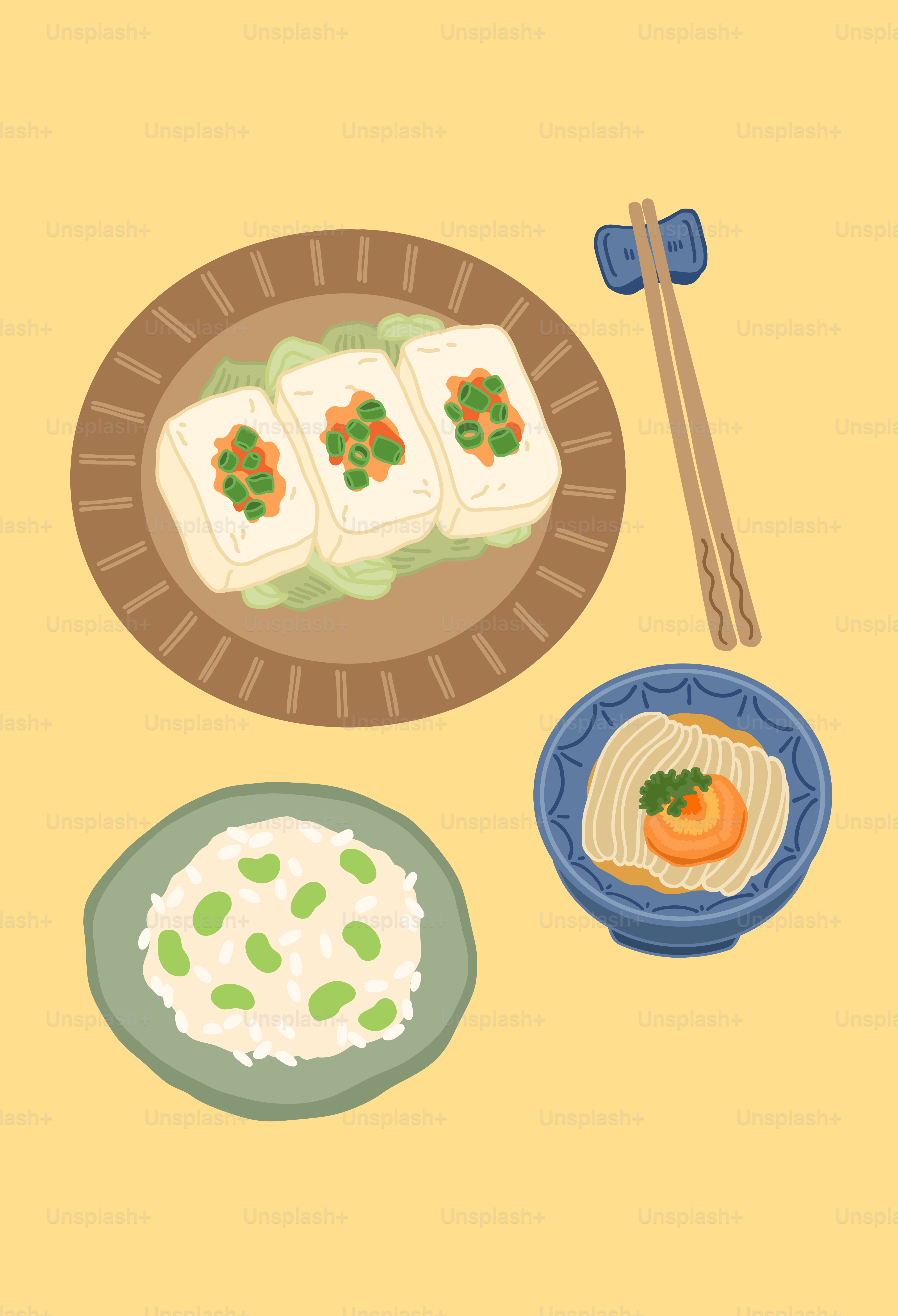 젓가락과 젓가락이 옆에 놓인 음식 접시가 있었다