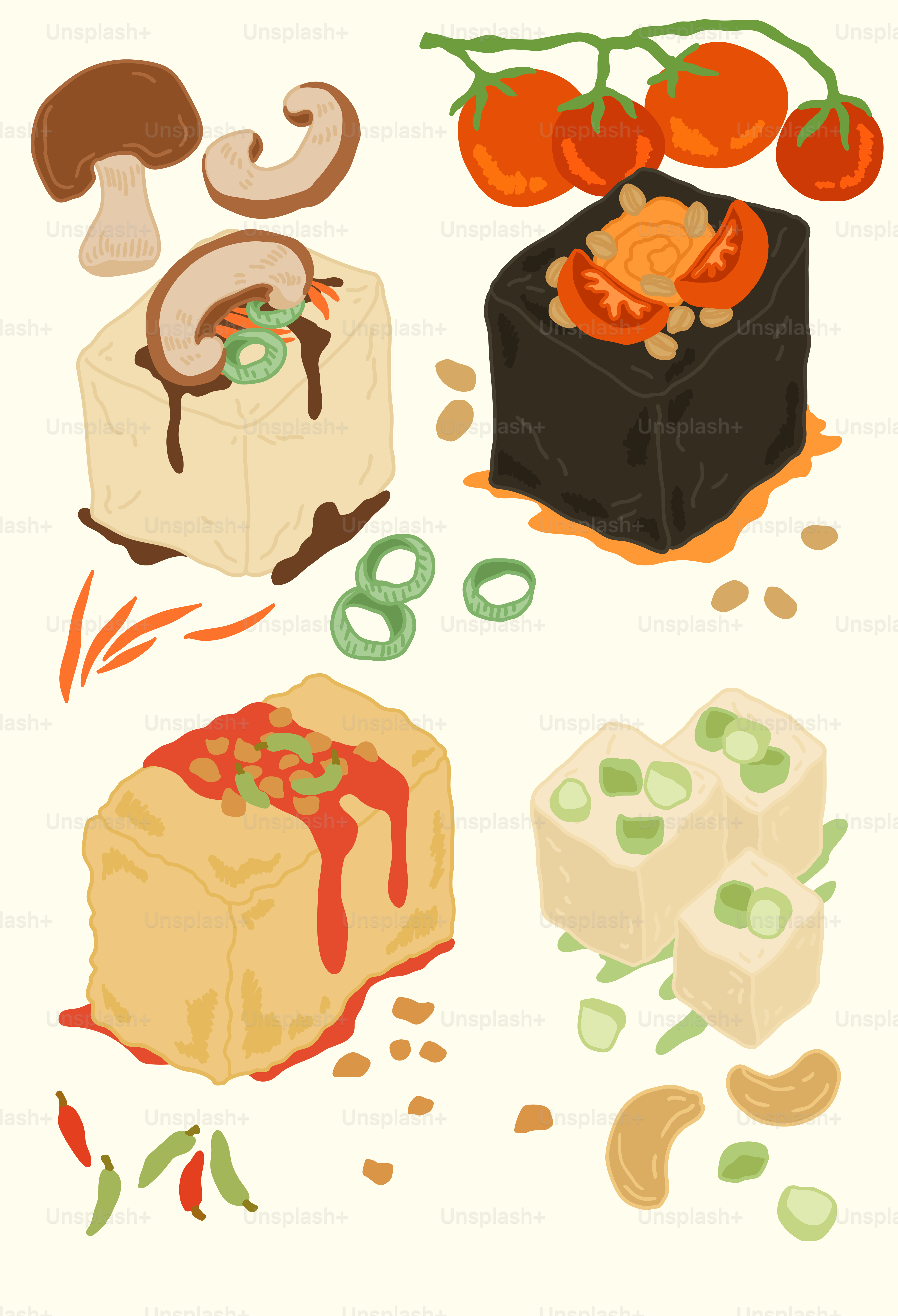 A bunch of food that is on a table