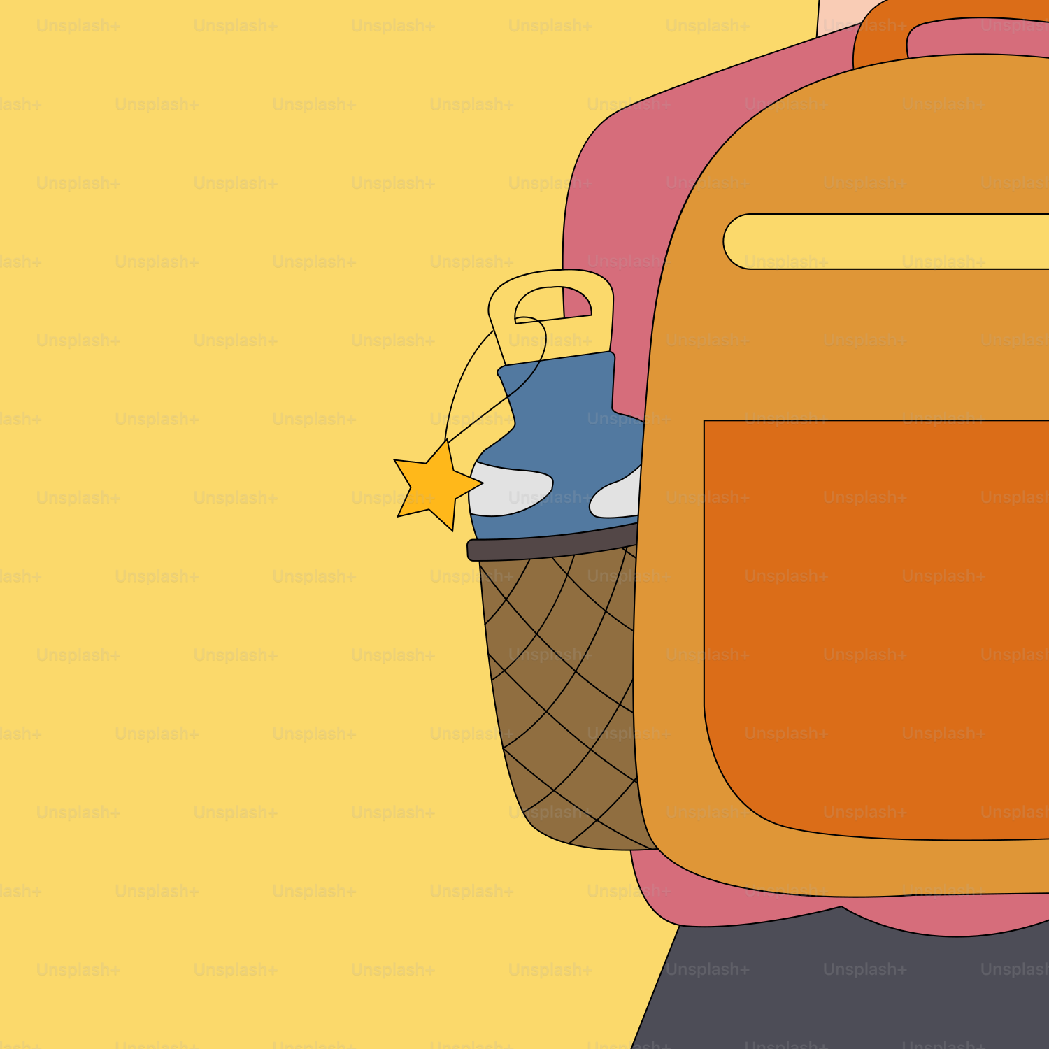 A person with a back pack and a backpack