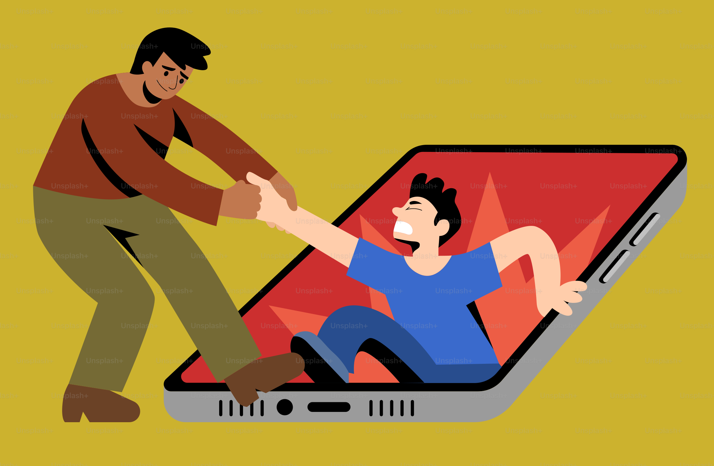 A man is helping another man on a laptop