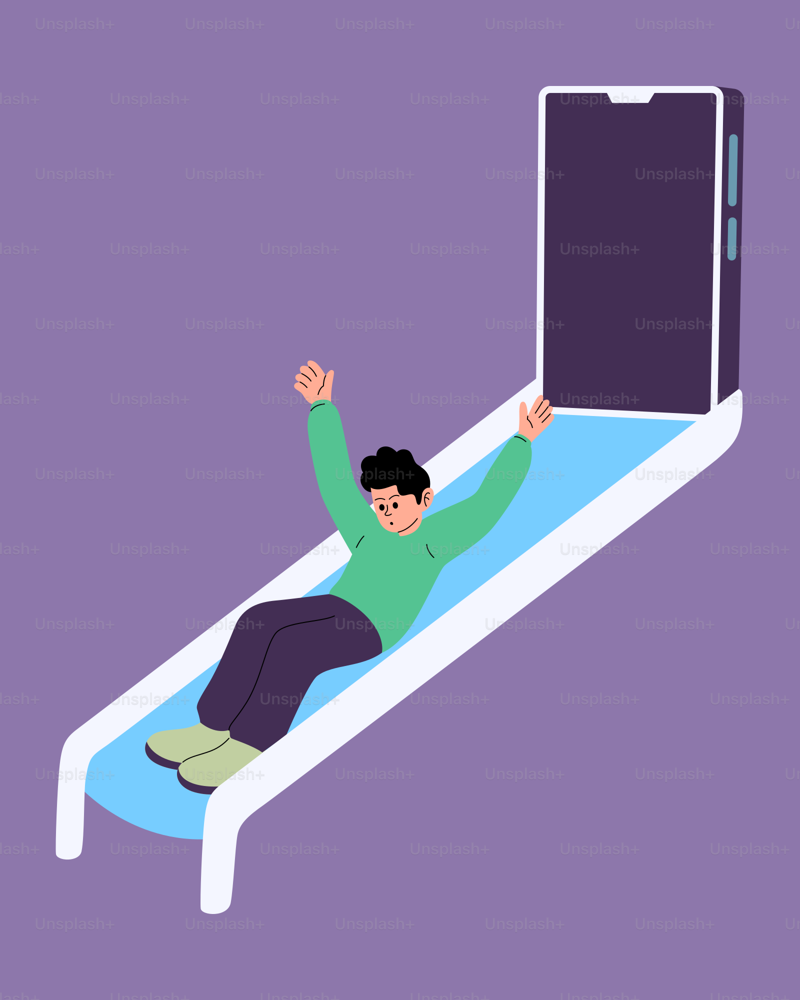 A man laying on a bed with a cell phone on it