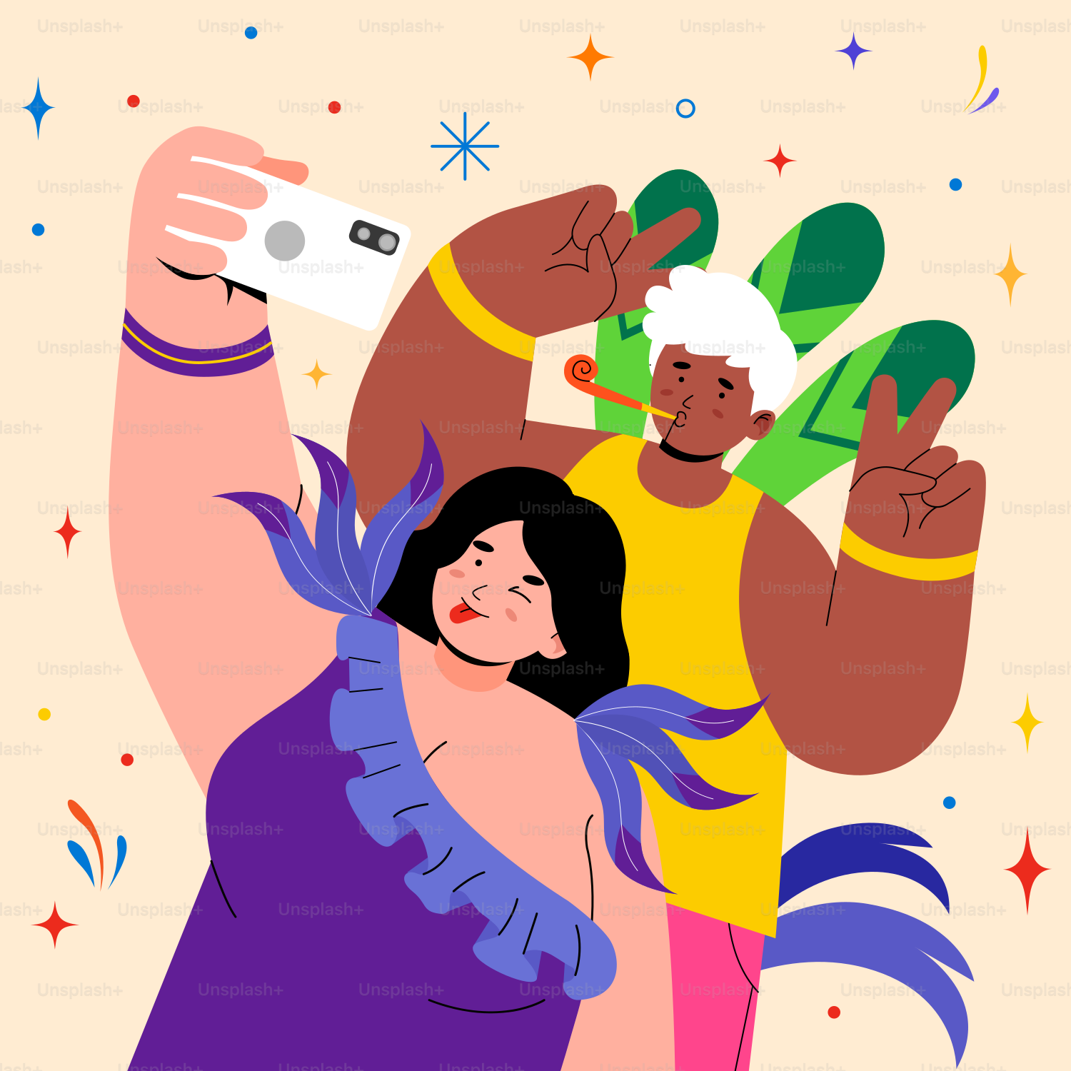 A woman taking a picture of a man with a camera