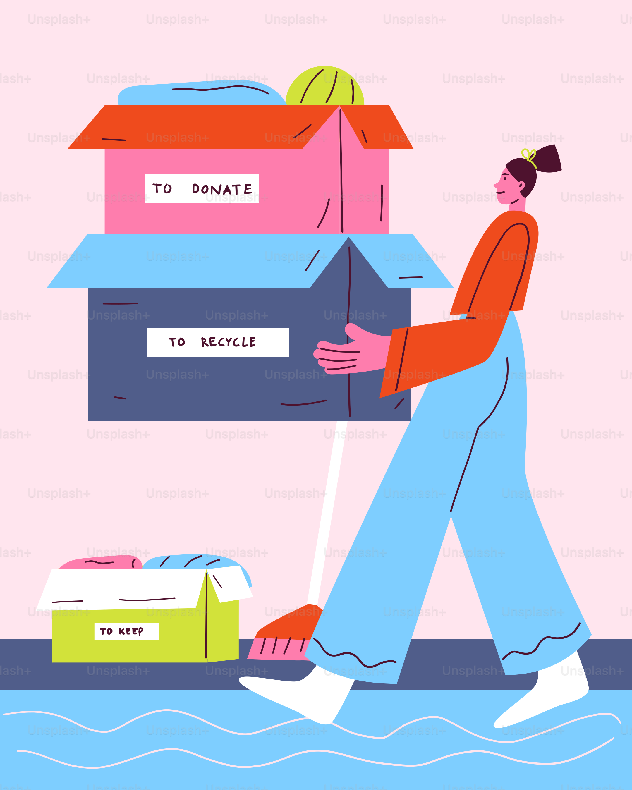 A woman carrying a large stack of boxes