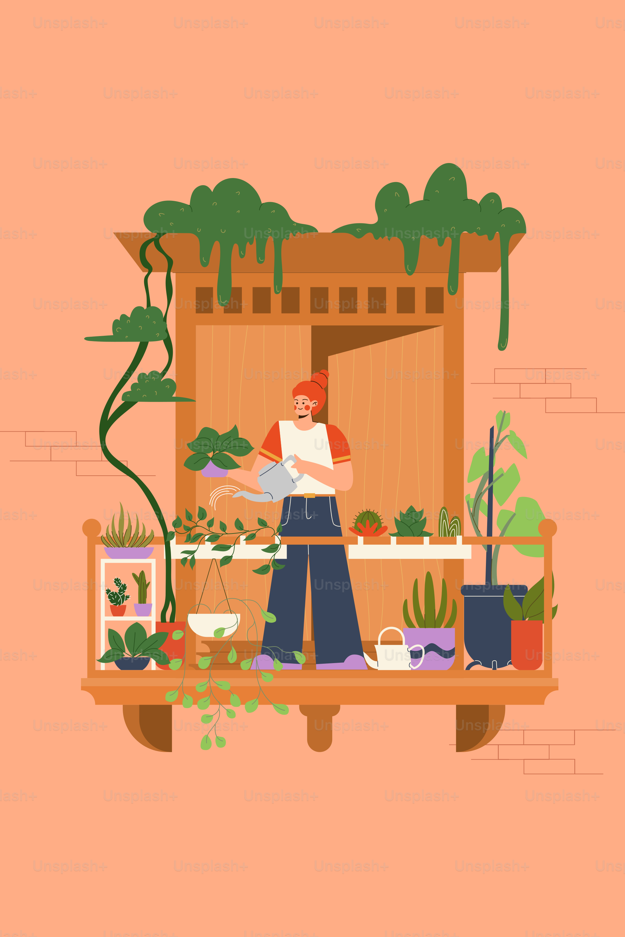 A man standing in front of a table filled with plants