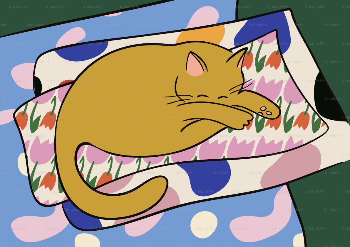 A cat is sleeping on a pillow on a bed