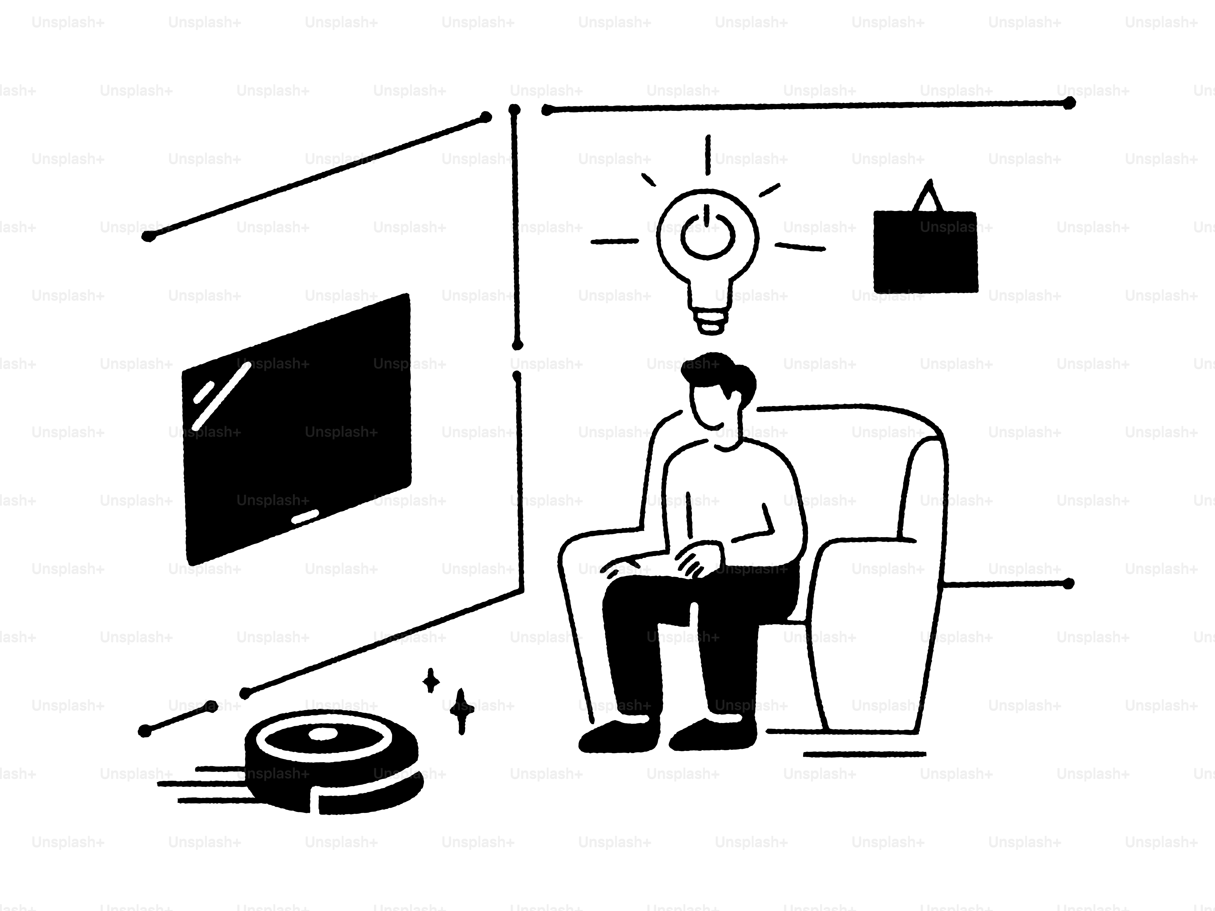 Un uomo seduto su una sedia davanti a una TV