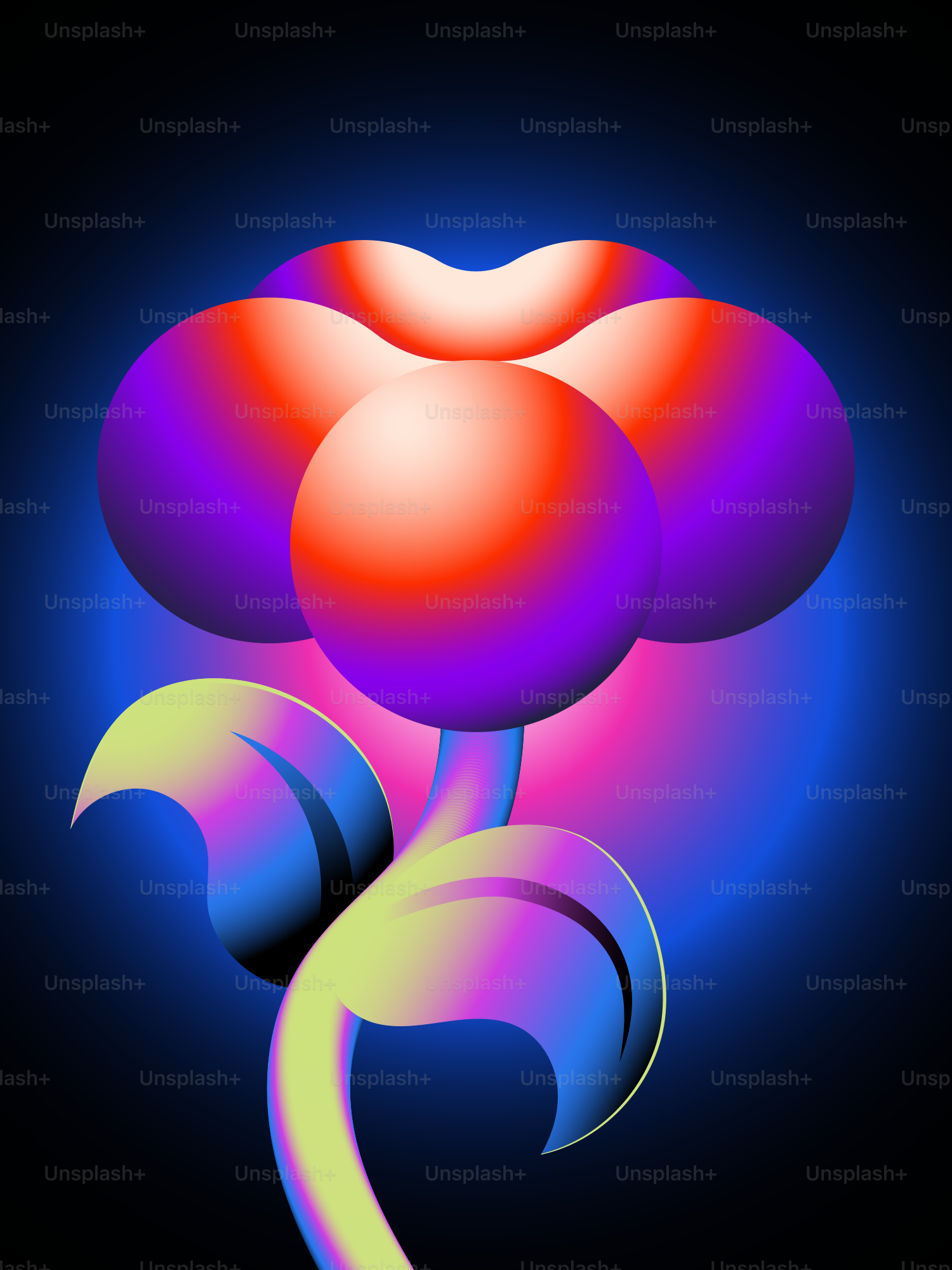 A colorful flower on a black background