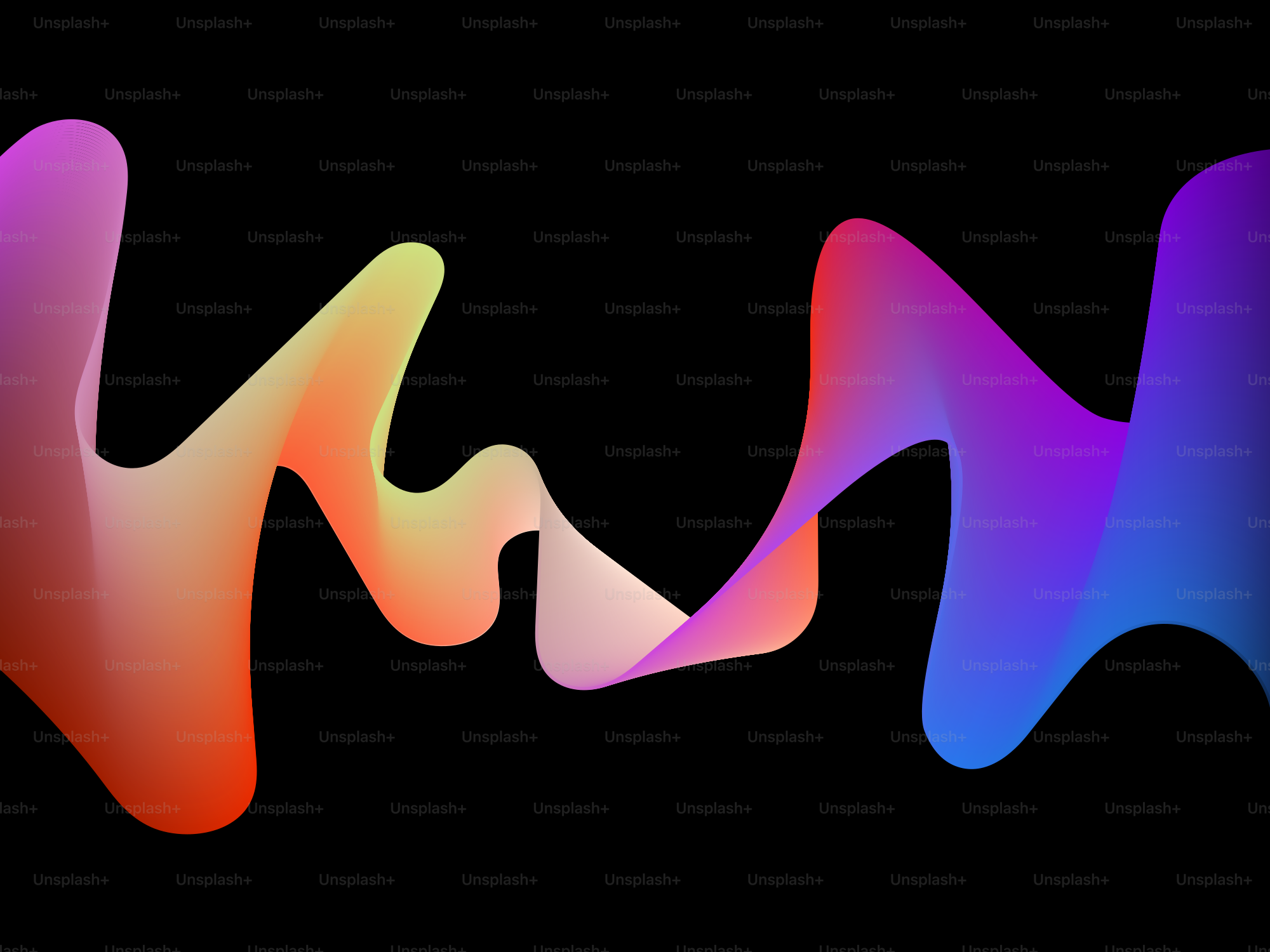 A black background with a multicolored wave