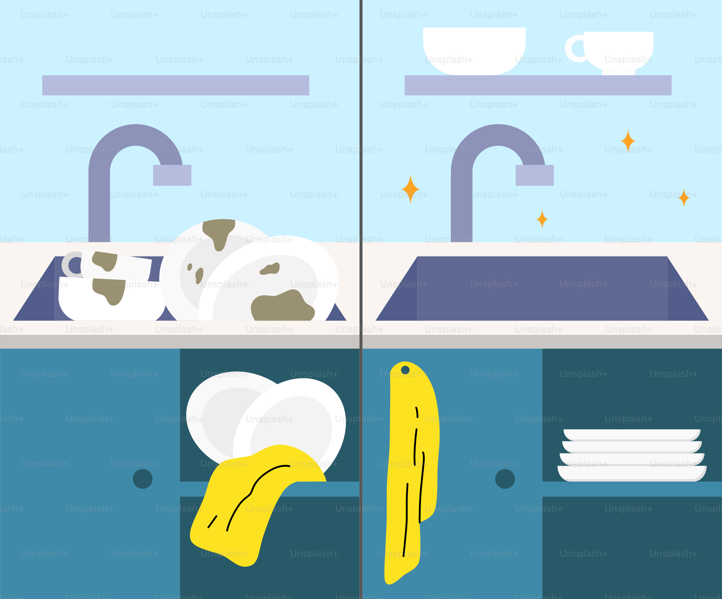 A kitchen sink with a bunch of dishes on it