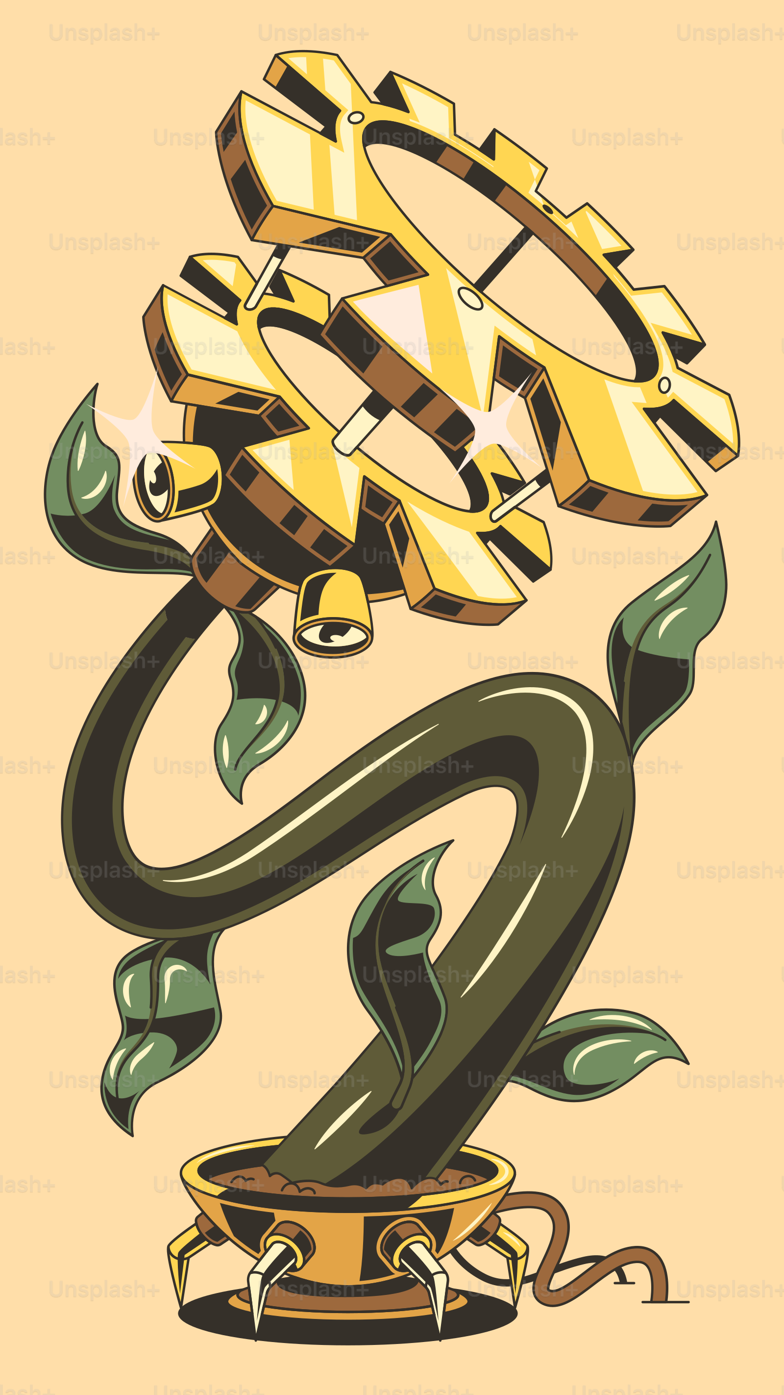 Um desenho de uma cobra com uma coroa em cima