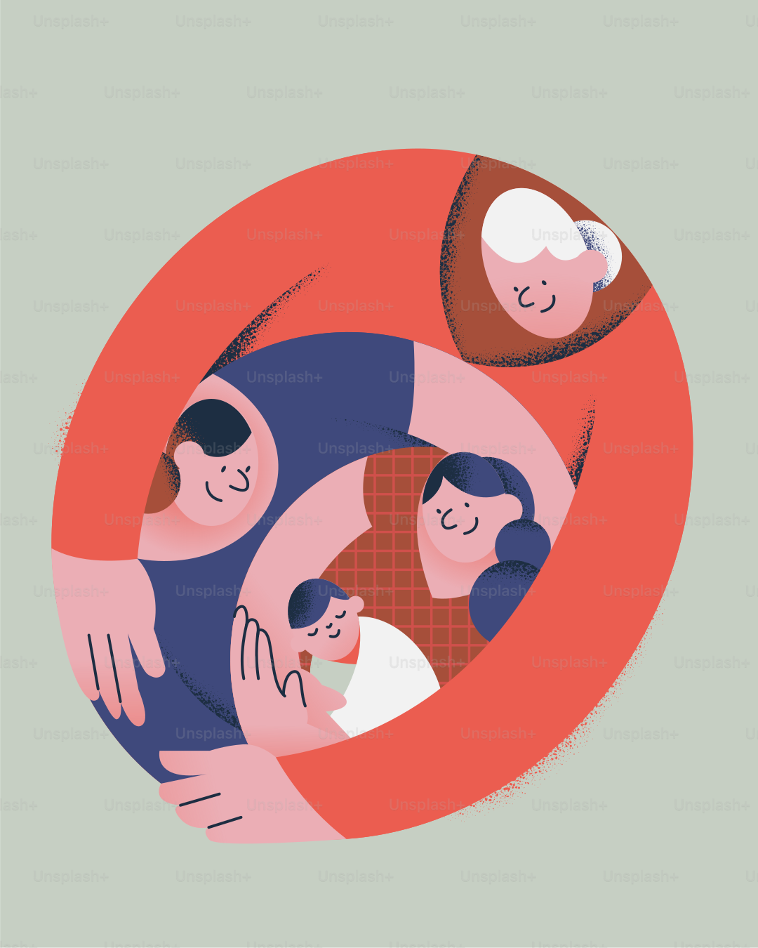 Eine Gruppe von Menschen, die sich im Kreis umarmen