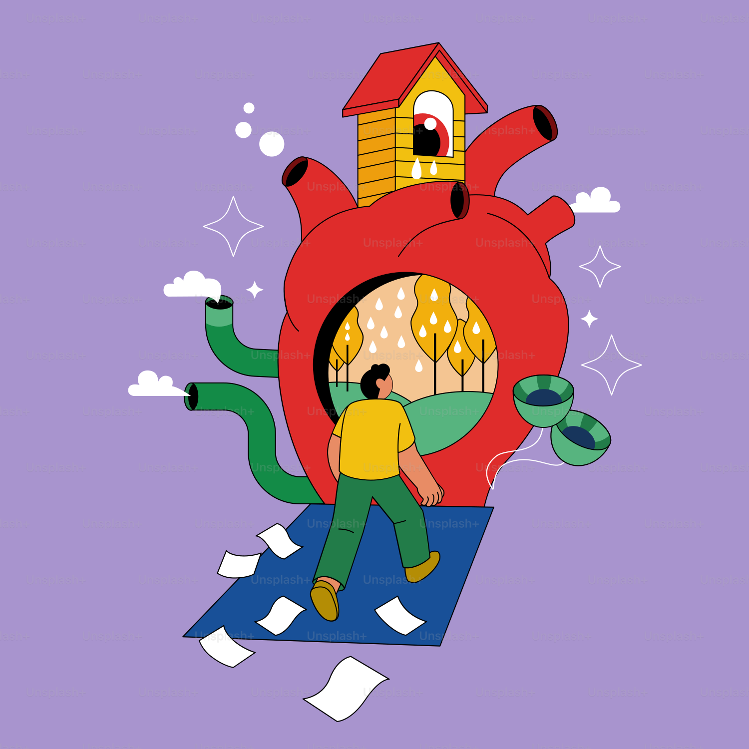 Ein Herz mit einem Haus darauf