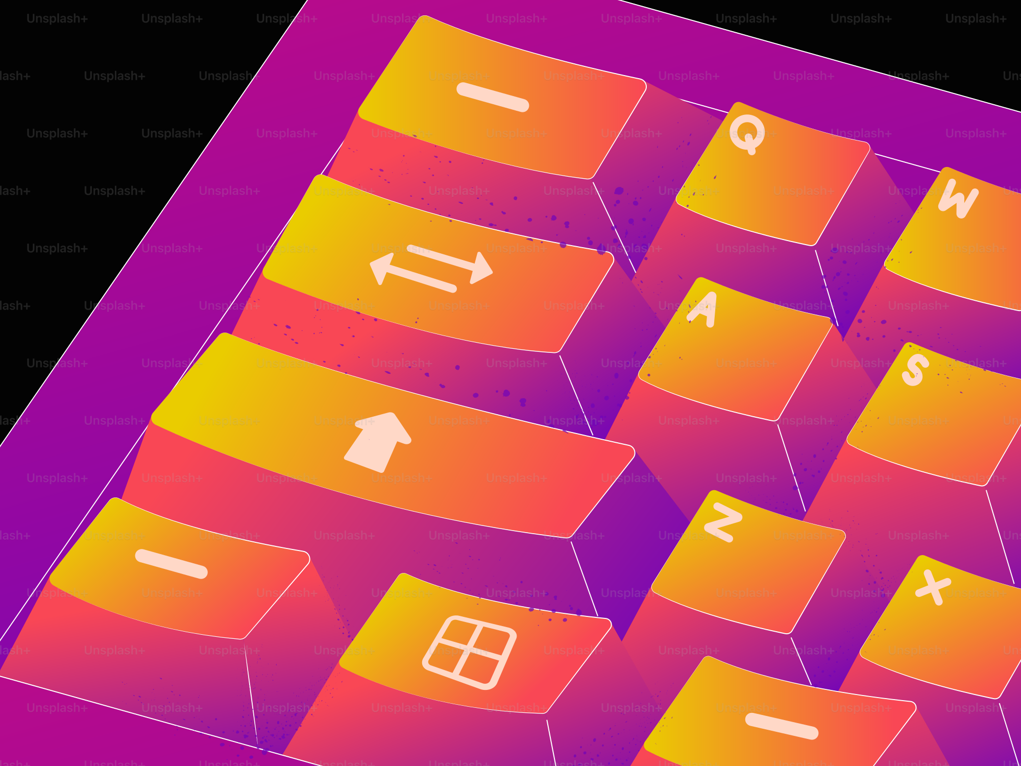 Um close de um teclado de computador sobre um fundo preto