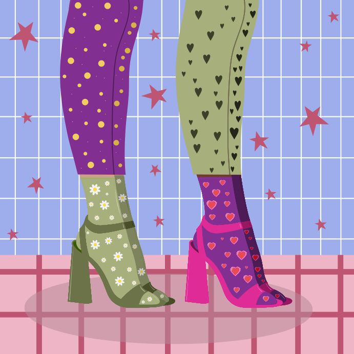 A couple of women standing next to each other