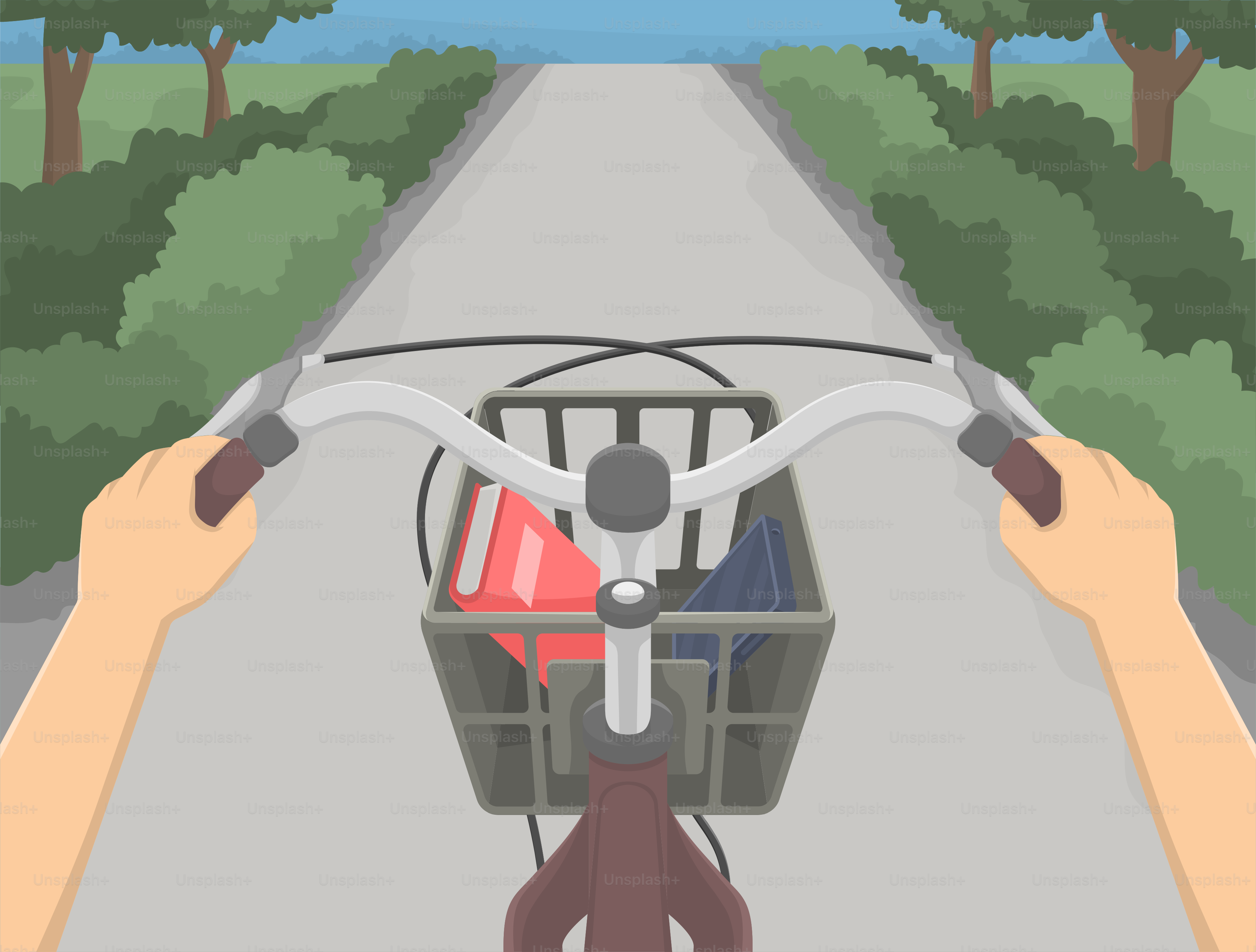 A person riding a bike down a street