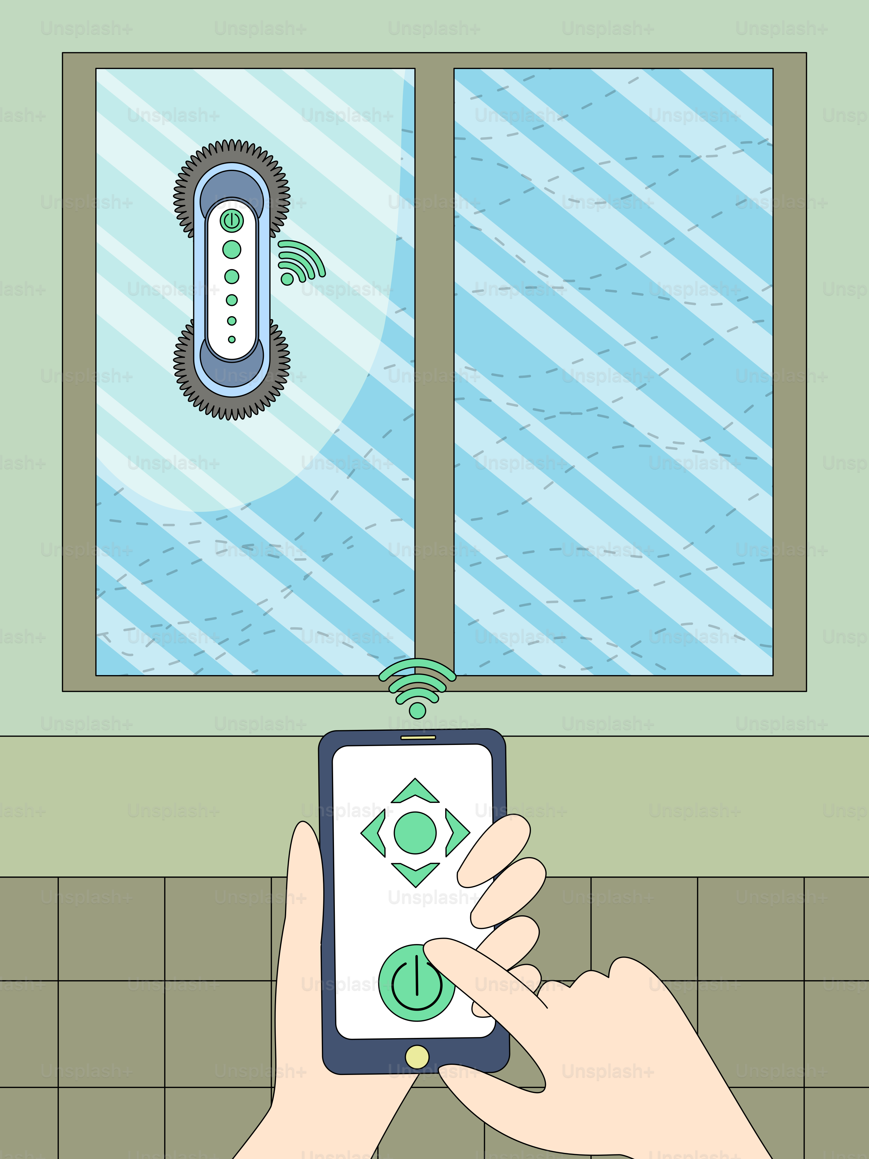 バスルームでスマートフォンを持つ人