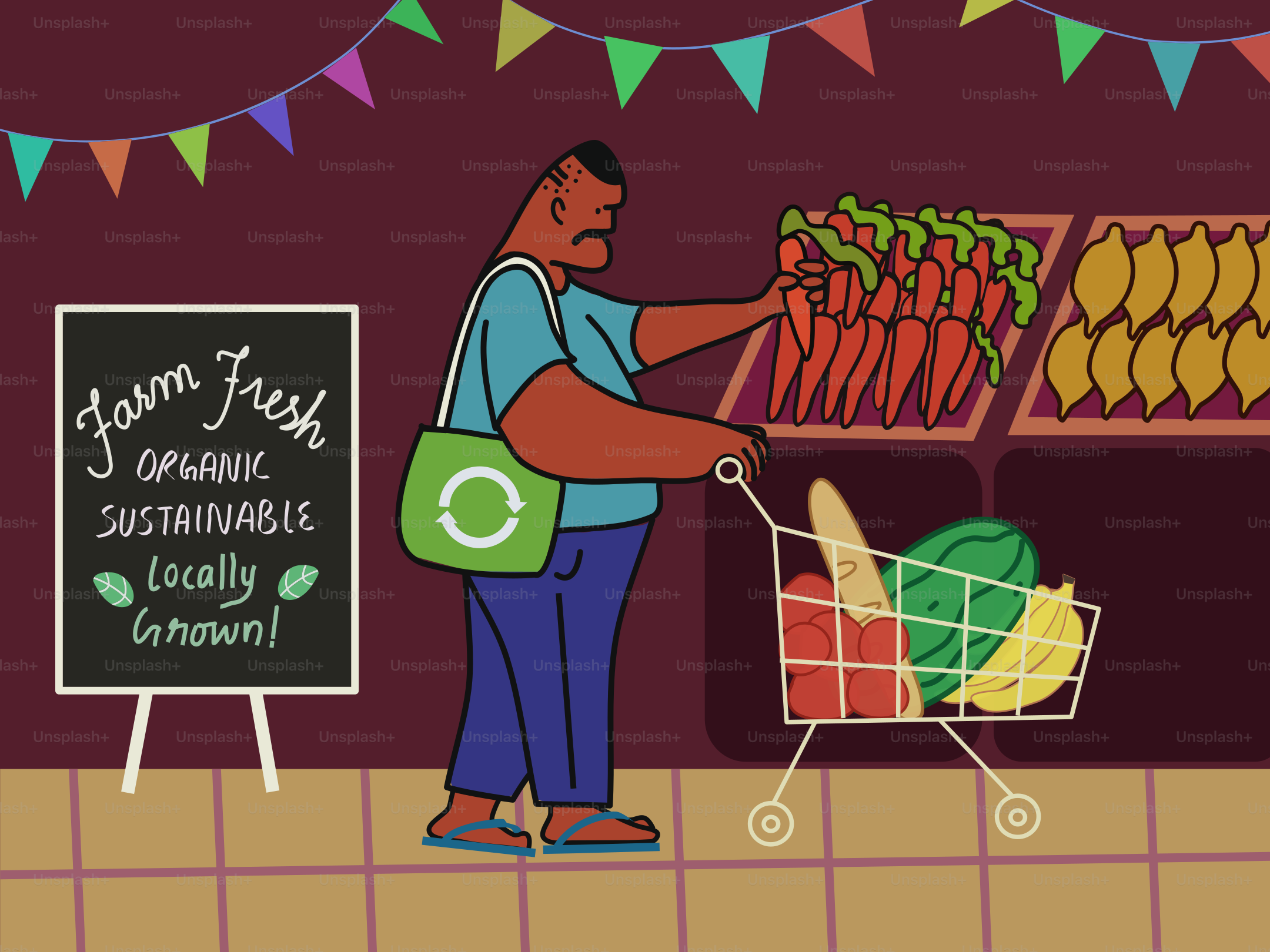 Um homem está comprando em uma mercearia