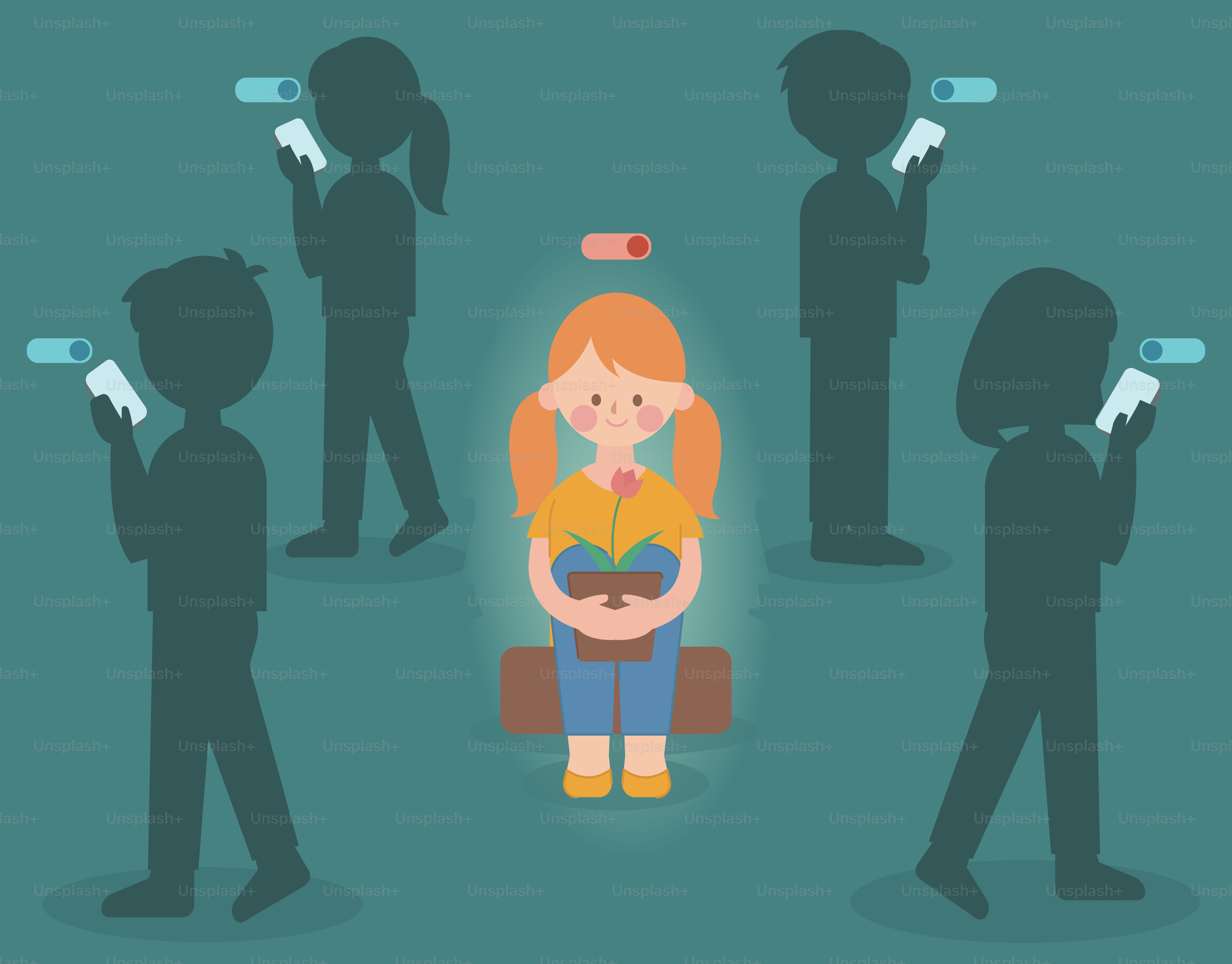 A woman sitting on a chair in front of a group of people