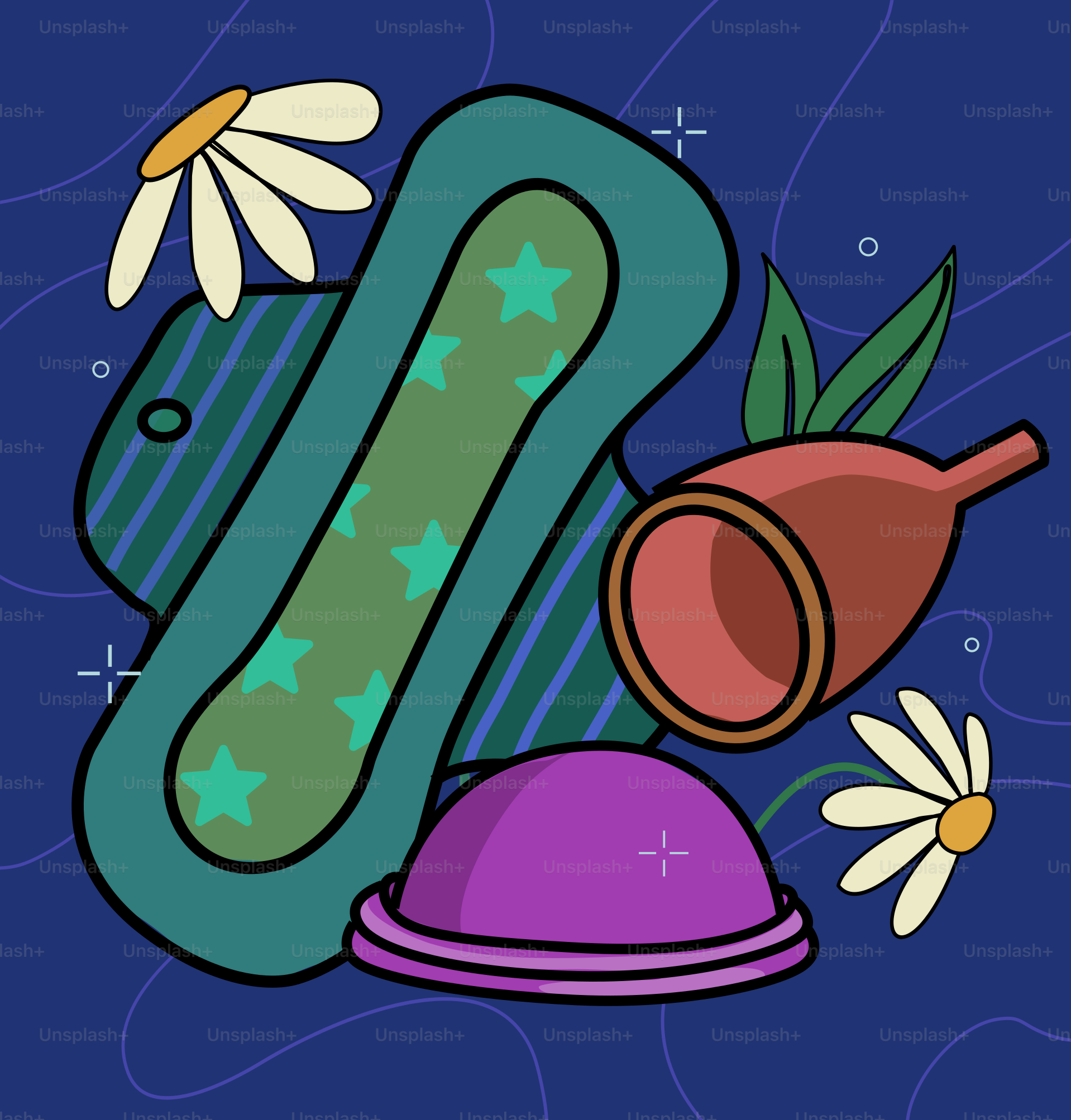 Un'immagine di un vaso e un fiore su sfondo blu