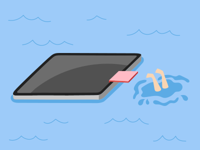 A book floating in a body of water