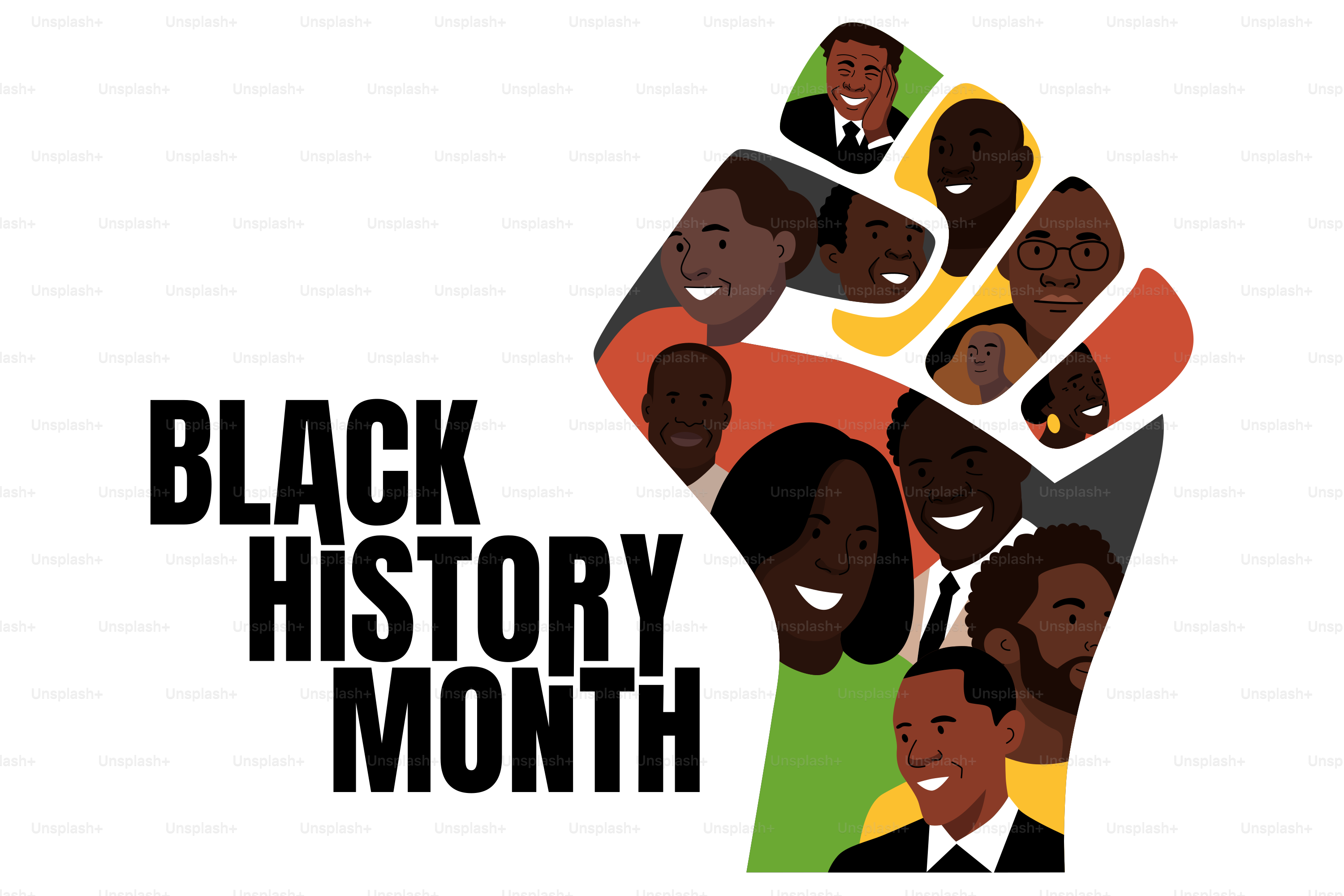 A black history month poster with a fist