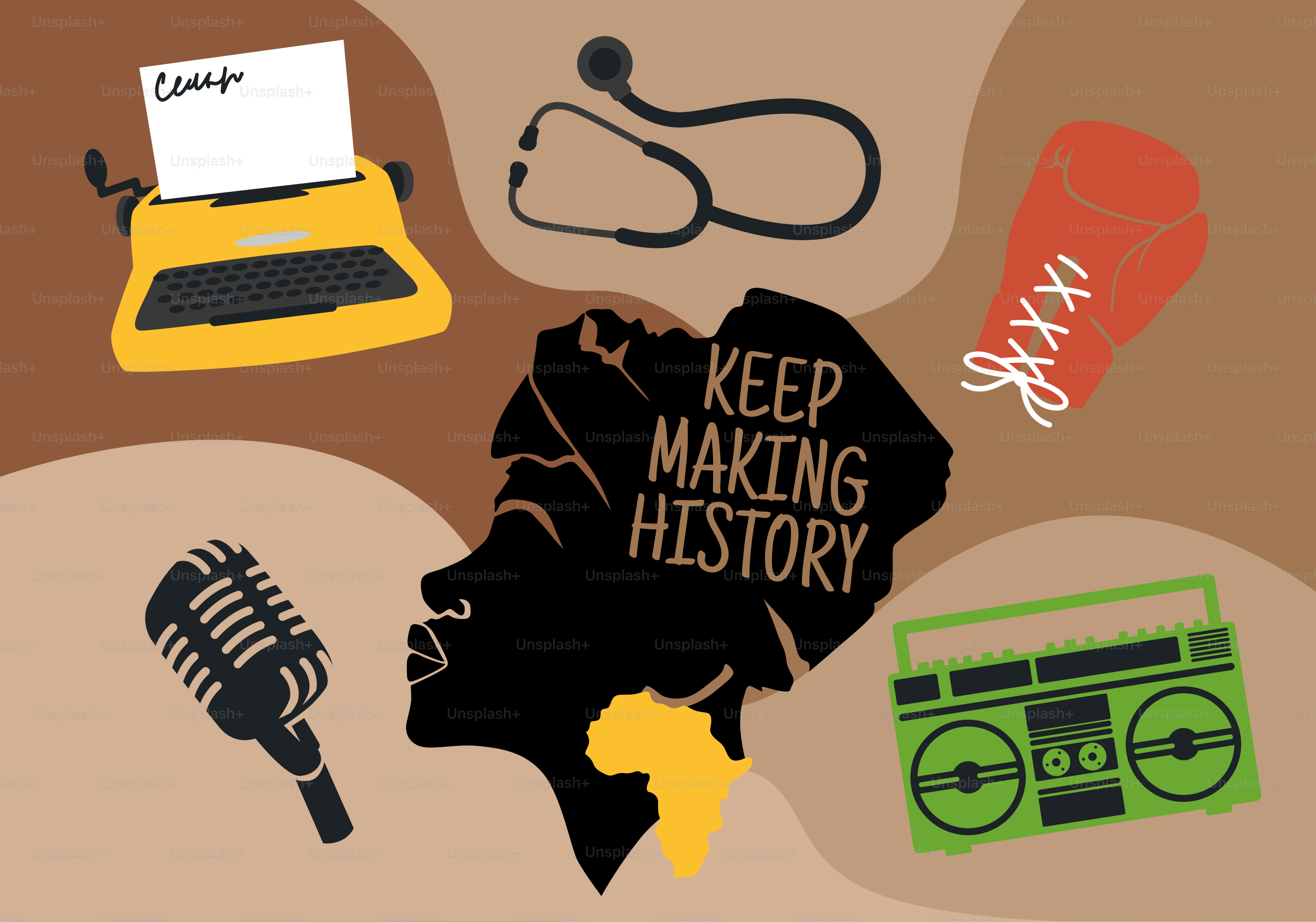 A poster with a bunch of different things on it