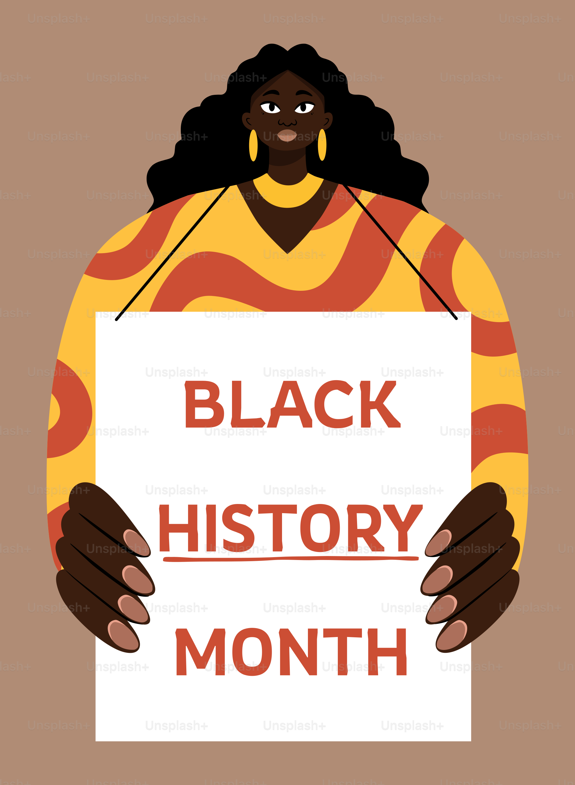 A woman holding a sign that says black history month