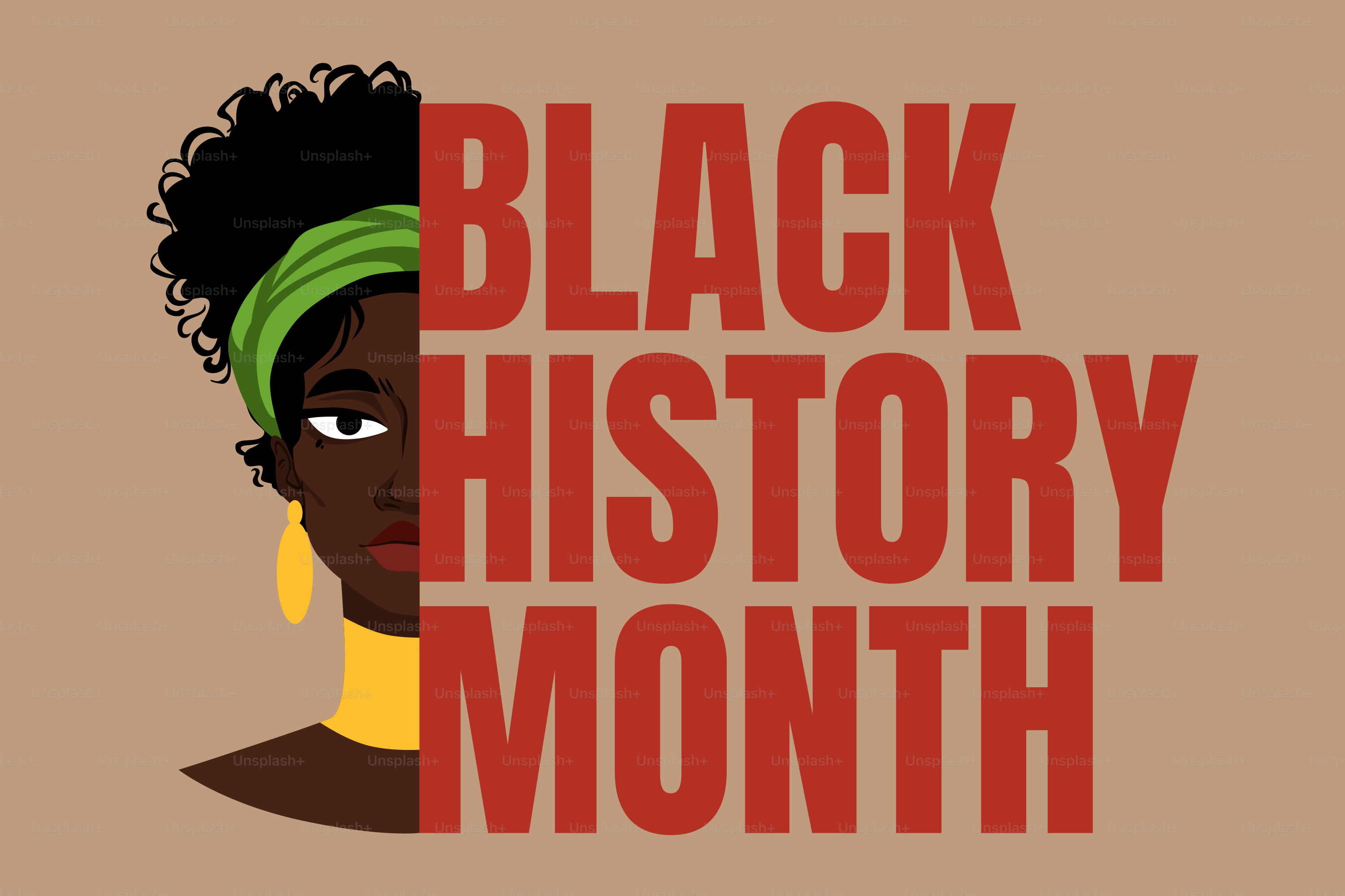 Une affiche du mois de l’histoire des Noirs avec le visage d’une femme