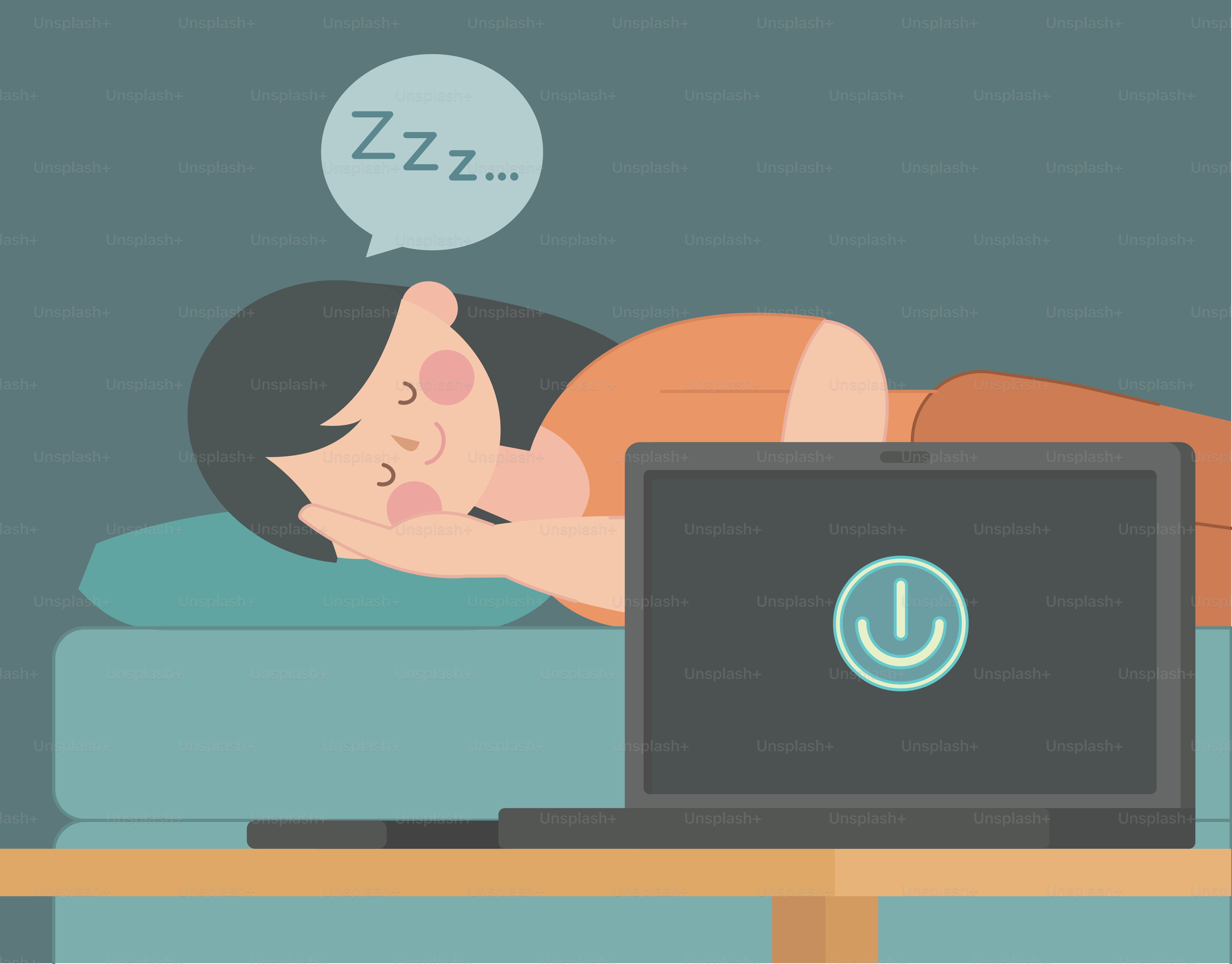 Uma pessoa deitada em uma cama com um laptop