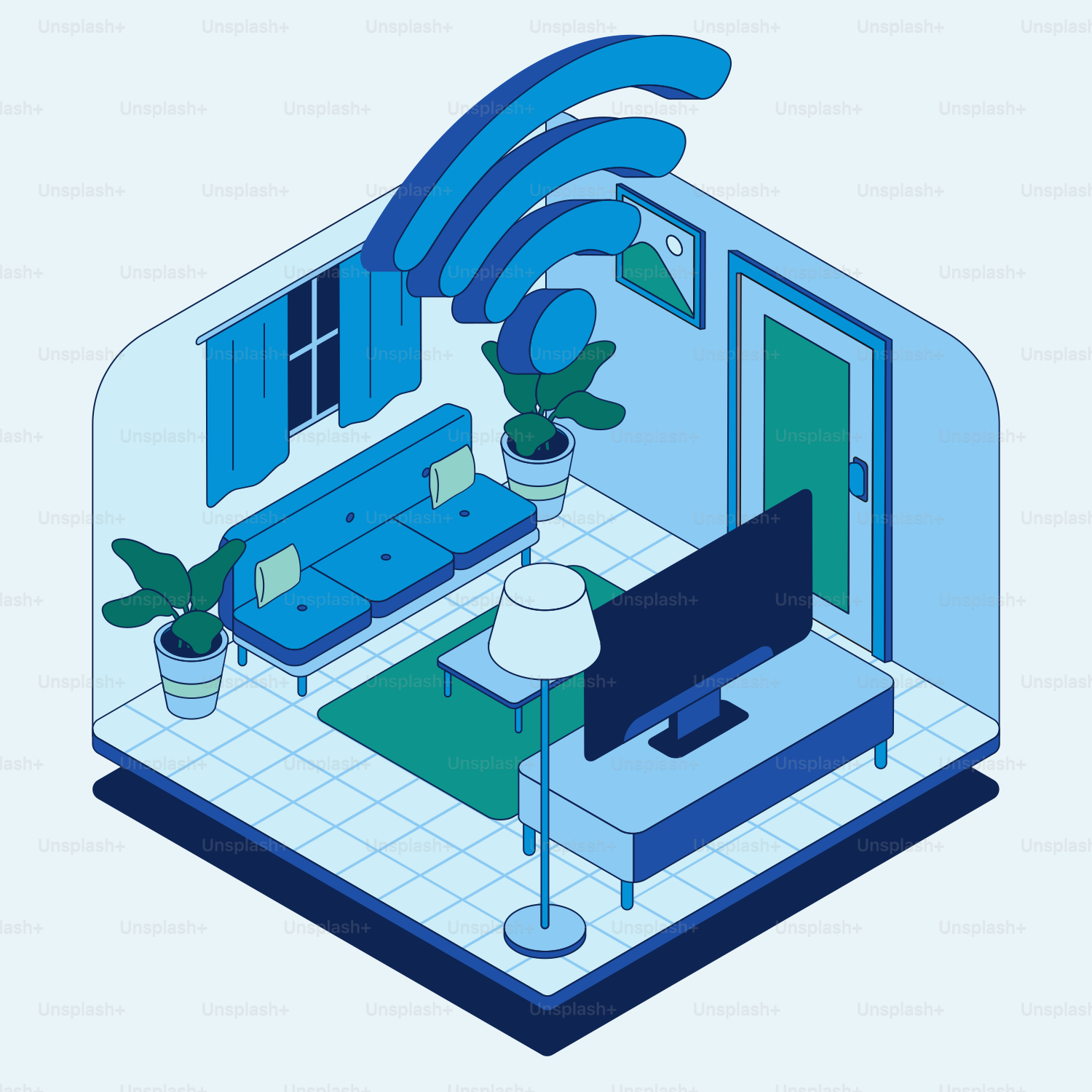 A living room with a couch and a TV