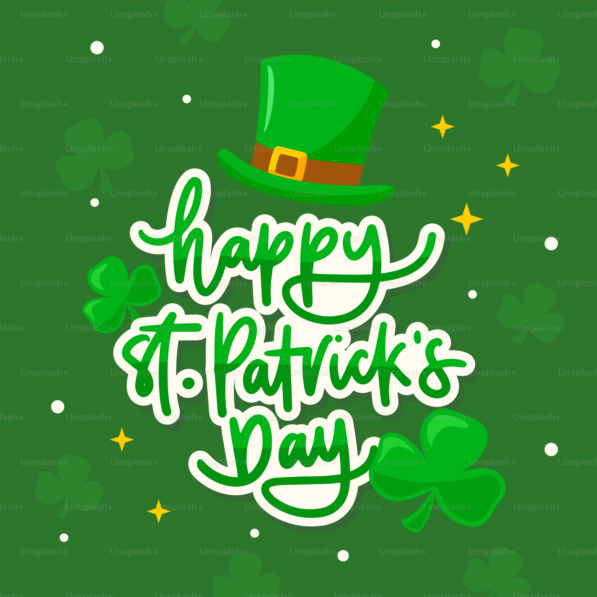 A st patrick's day card with a lepreite hat