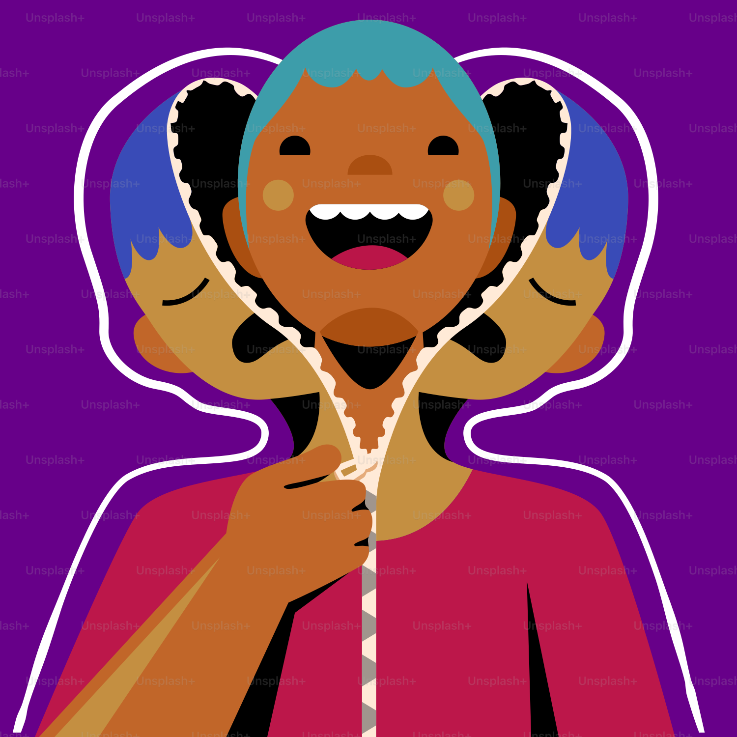 A woman is smiling and holding a pair of scissors