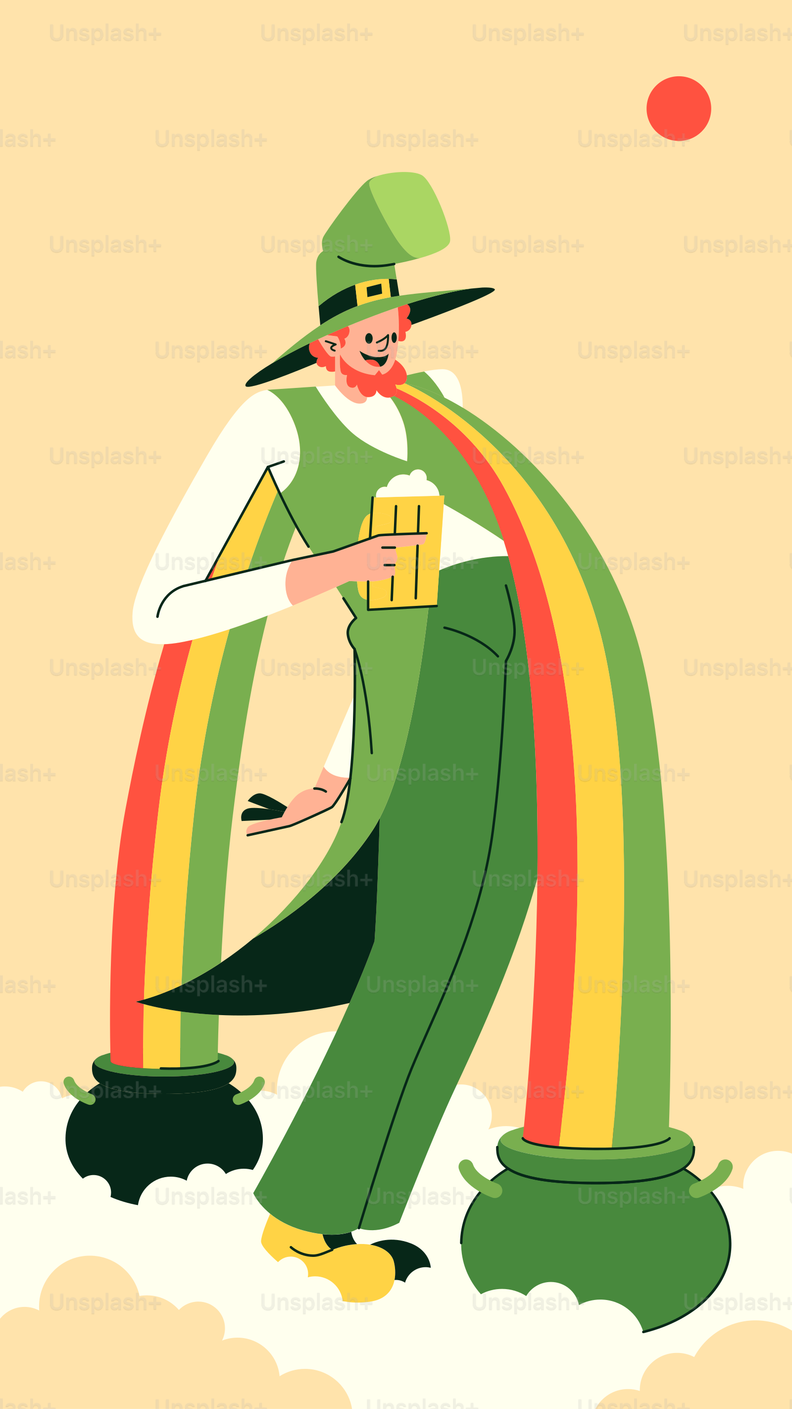 A man in a green hat and green pants holding a box