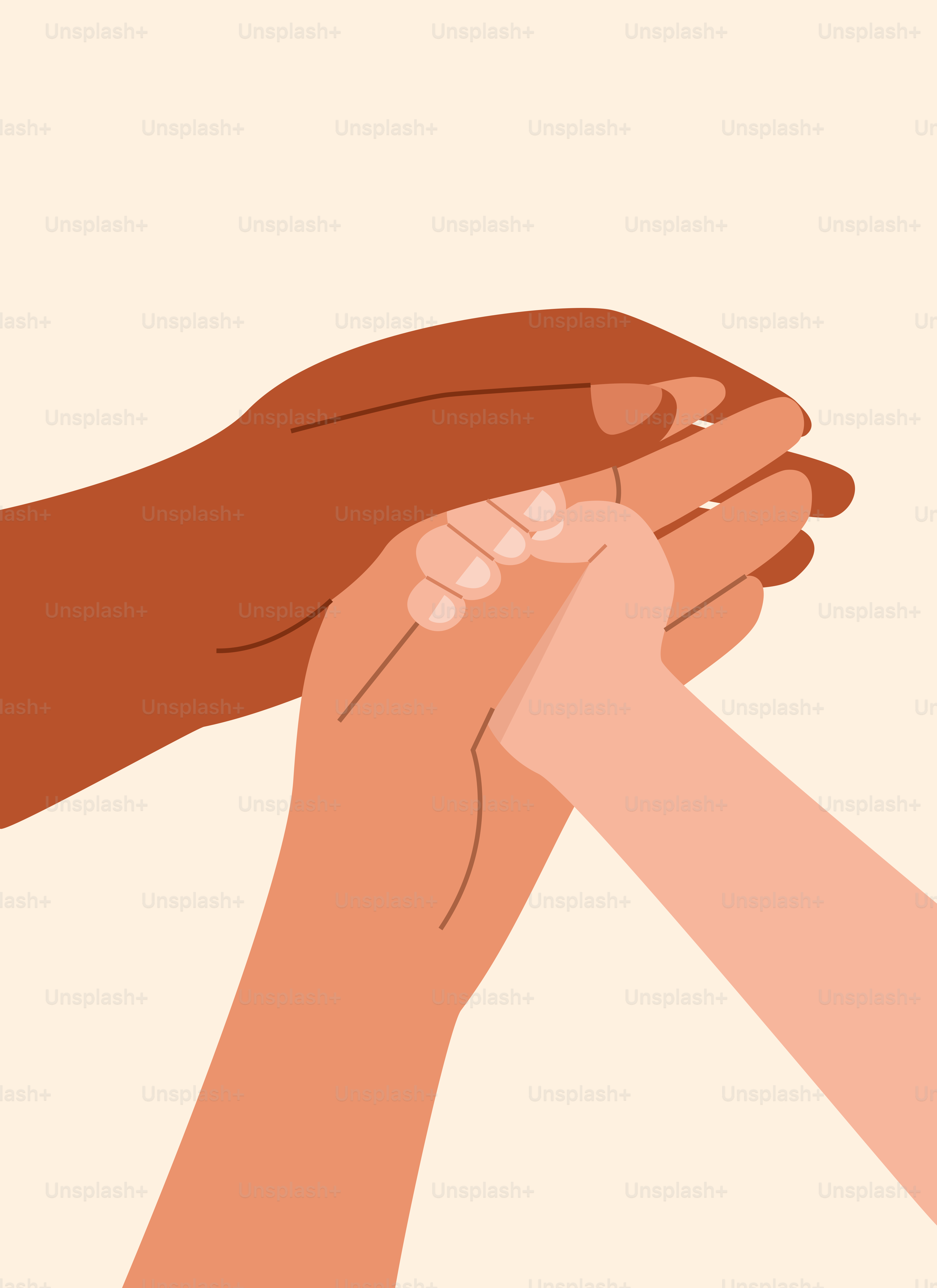 A group of hands holding each other in the air