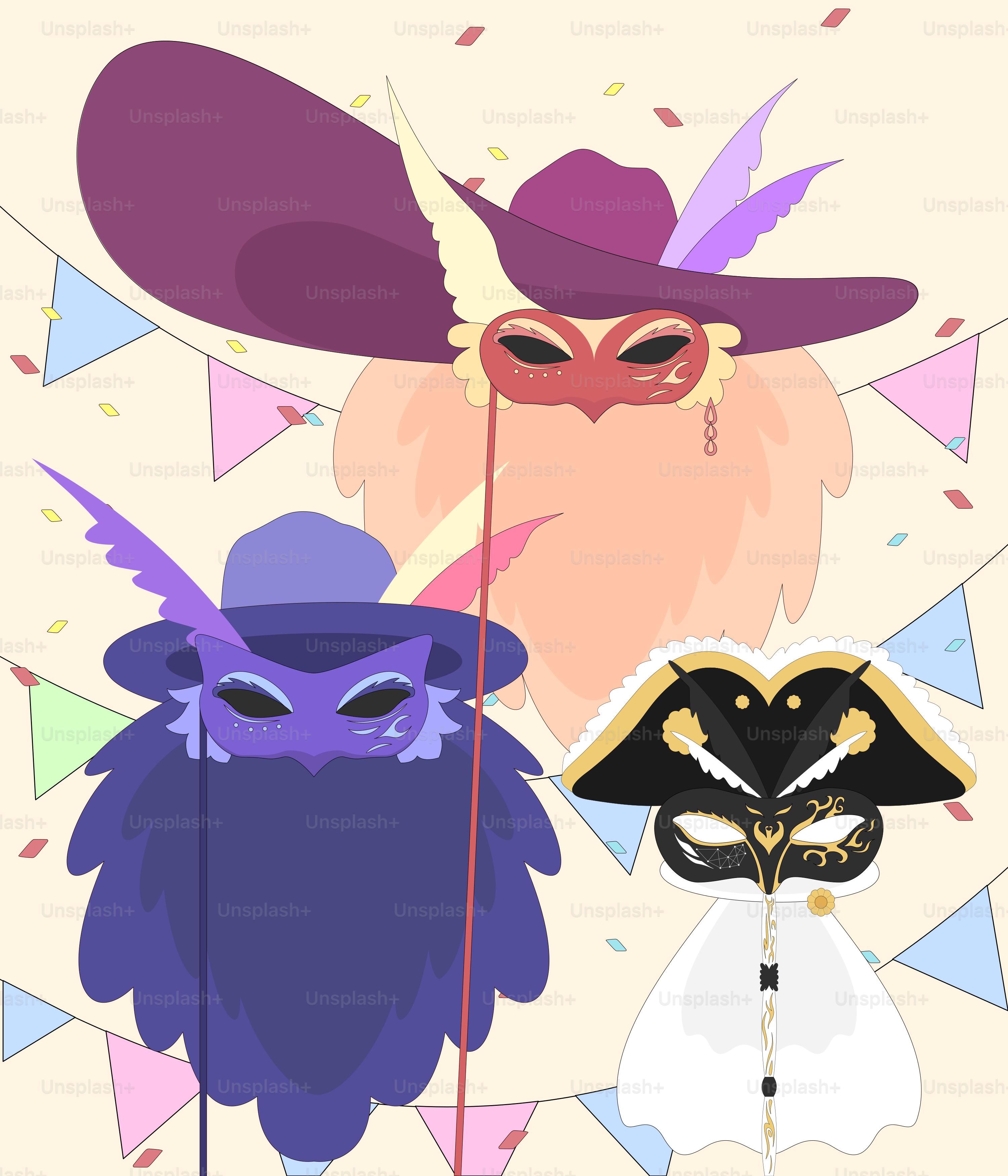 Algumas pessoas que estão usando máscaras