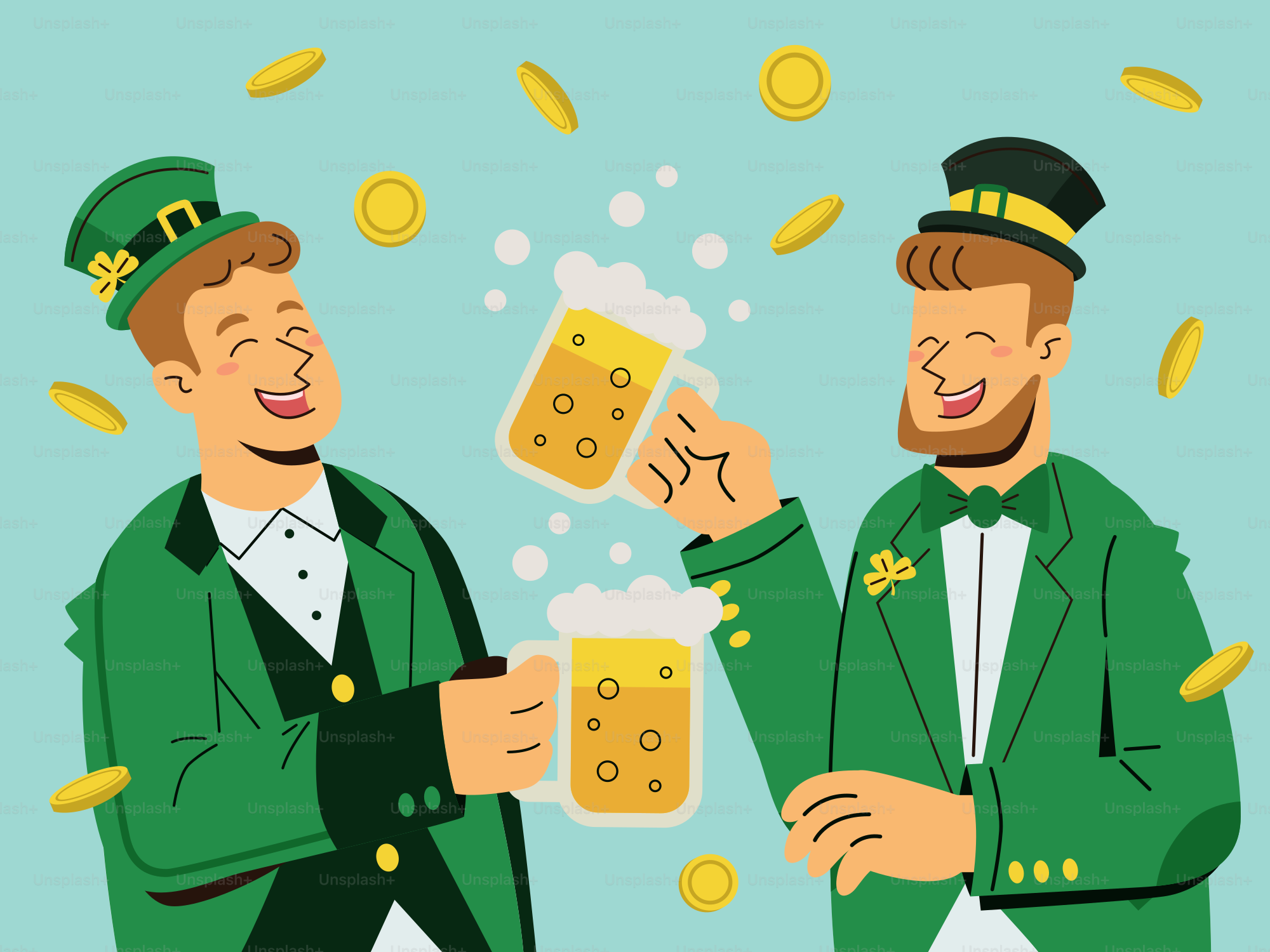 A couple of men standing next to each other holding mugs of beer